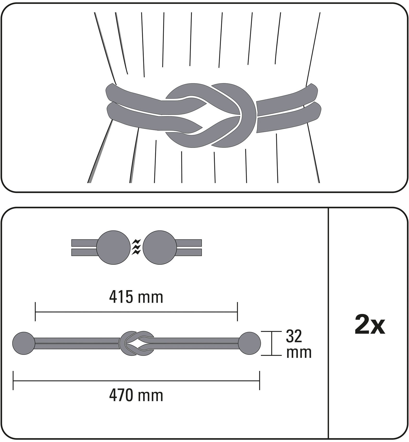 GARDINIA Raffspange »Raffhalter Kordel«, (2 St.), zum Dekorieren und Raffen