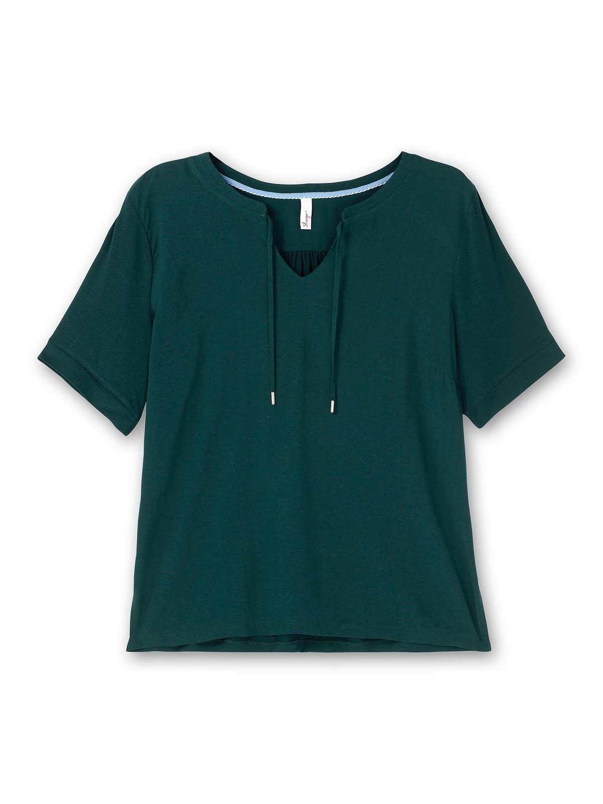 Sheego T-Shirt »Große Größen«, mit Ausschnitt am | Material-Mix, Bindeband im kaufen BAUR