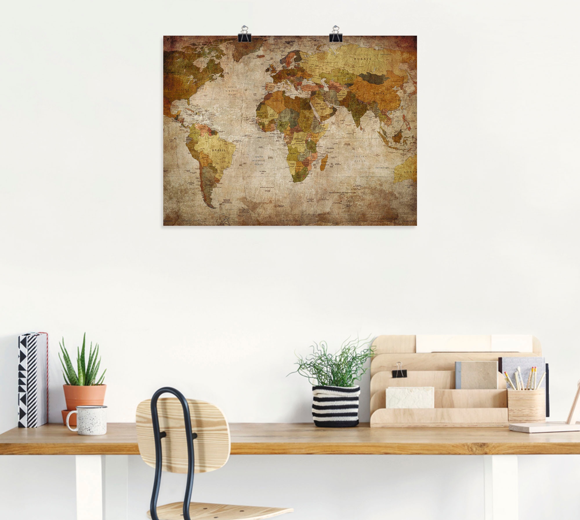 Artland Wandbild "Weltkarte" Landkarten 1 Stk. tlg. als Alubild, Outdoorbil günstig online kaufen