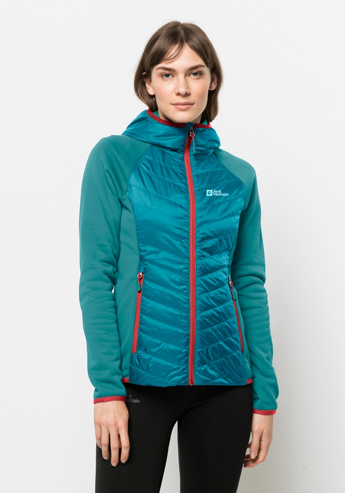 Jack Wolfskin Hybridjacke "ROUTEBURN PRO HYBRID W", mit Kapuze