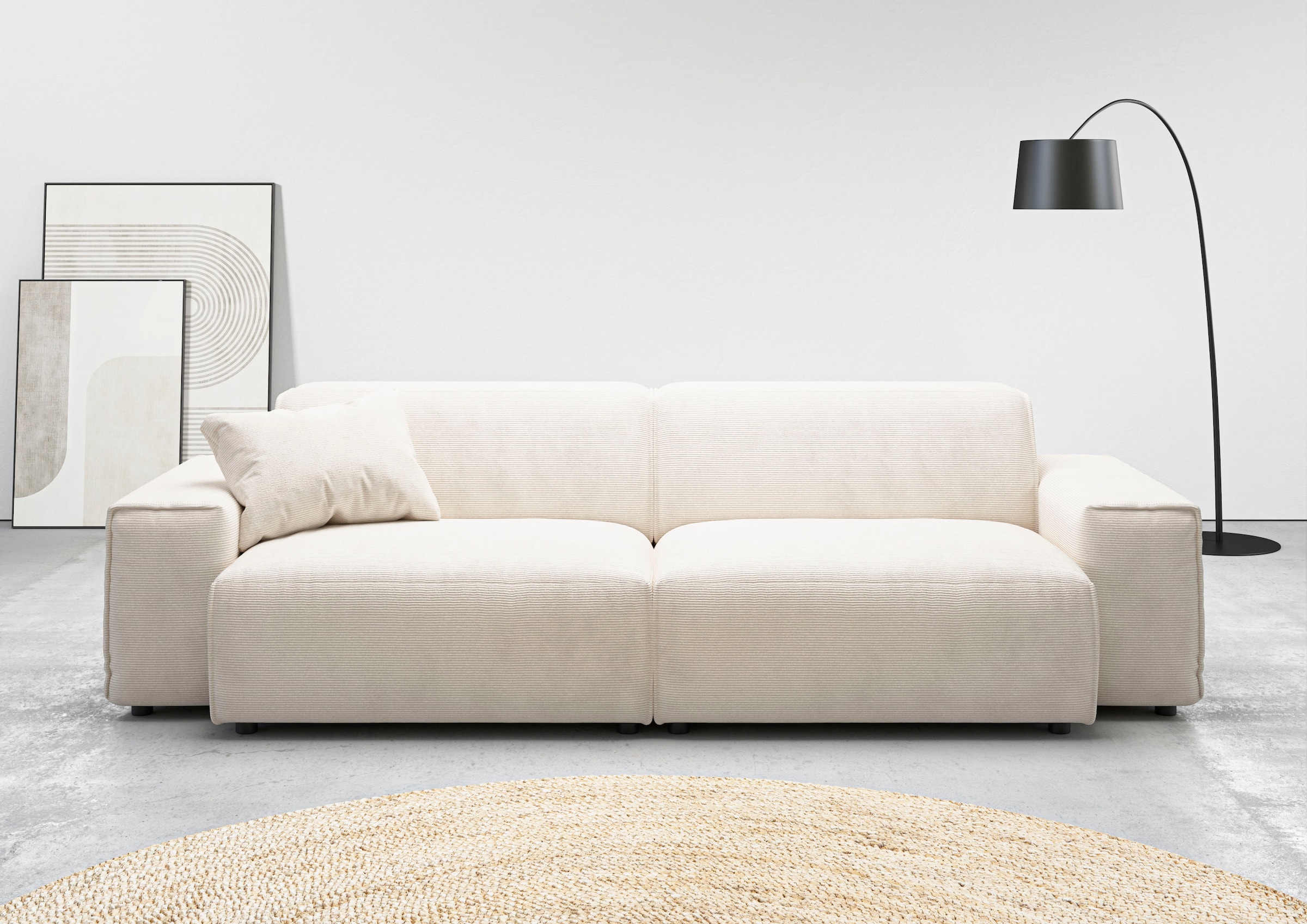 andas Big-Sofa "Glimminge auch in Breitcord, Feincord + Easy care-Bezug,", besondere Kedernähte Zierkissen