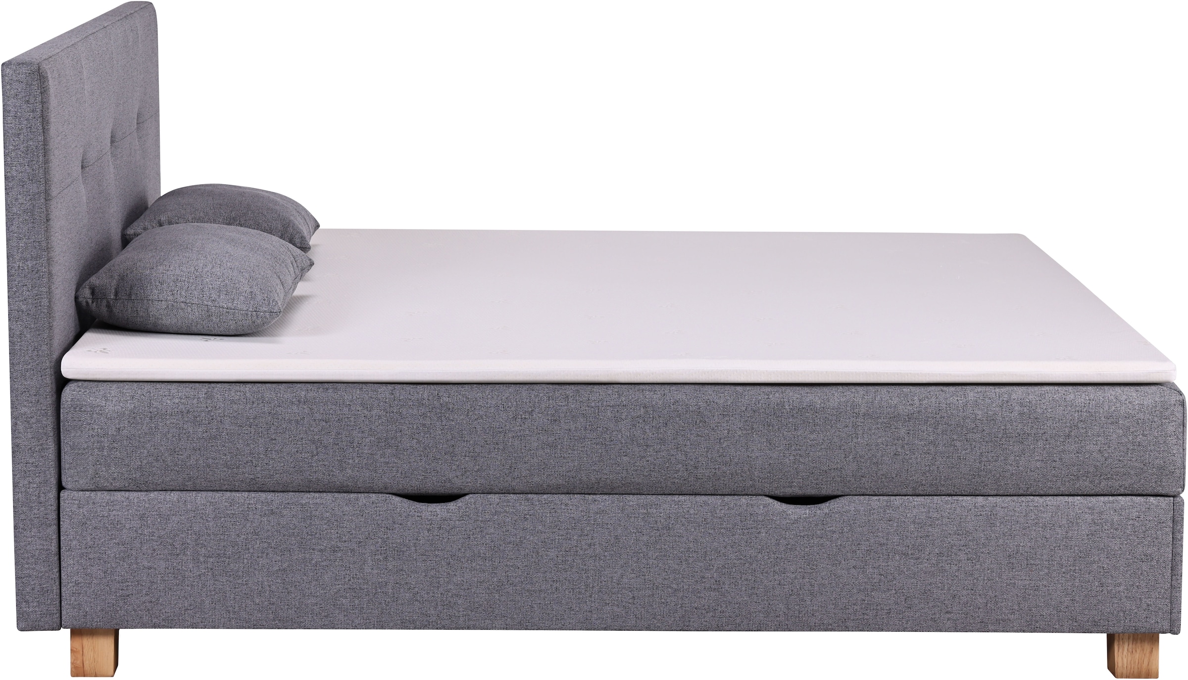 Home affaire Boxbett »Oyré inkl. Bettkasten, erhältlich in der Größe 180x200cm« mit Holzfüße in eichefarben