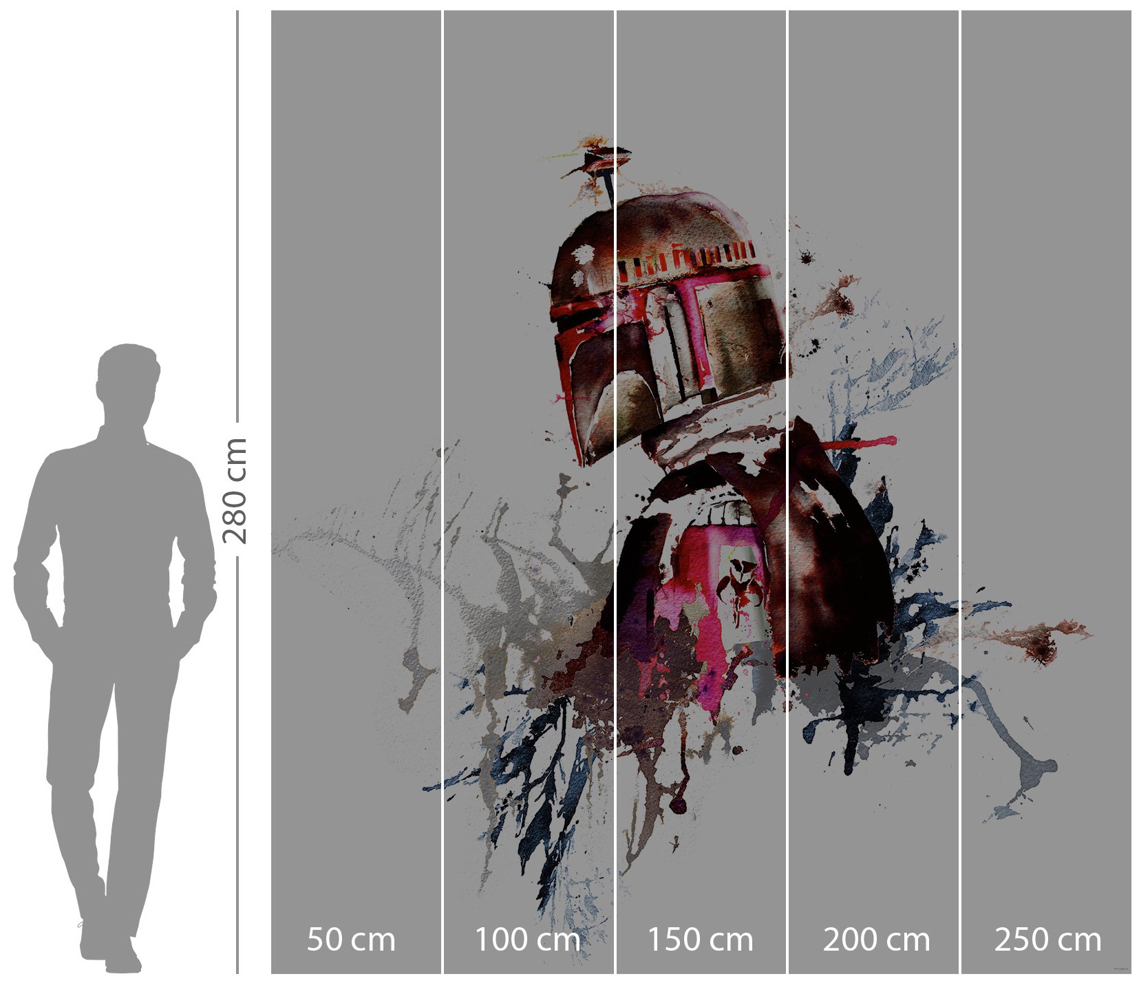 Komar Vliestapete »Star Wars Watercolor Boba Fett«, 250x280 cm (Breite x  Höhe) auf Raten | BAUR