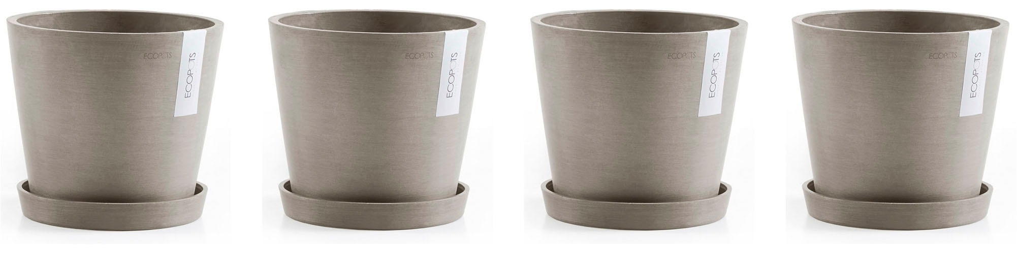 ECOPOTS Blumentopf »Amsterdam«, (Set, 4 St.), mit passenden Untersetzern