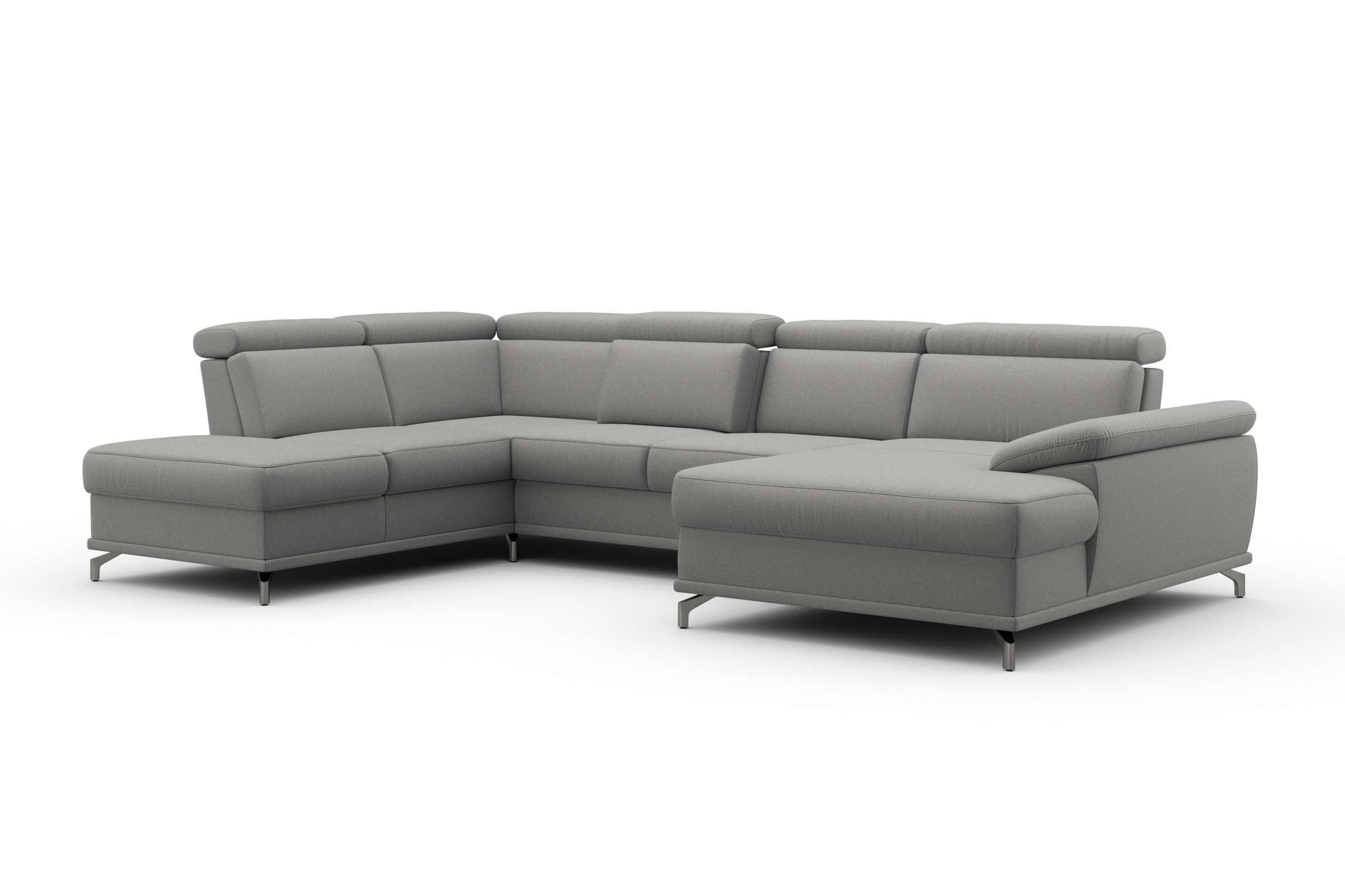 sit&more Wohnlandschaft »Cabrio U-Form, B: 359 cm, mit Sitztiefen-, Arm- & Kopfteilverstellung« 3 Nierenkissen, Federkern, optional Bettfunktion und Stauraum