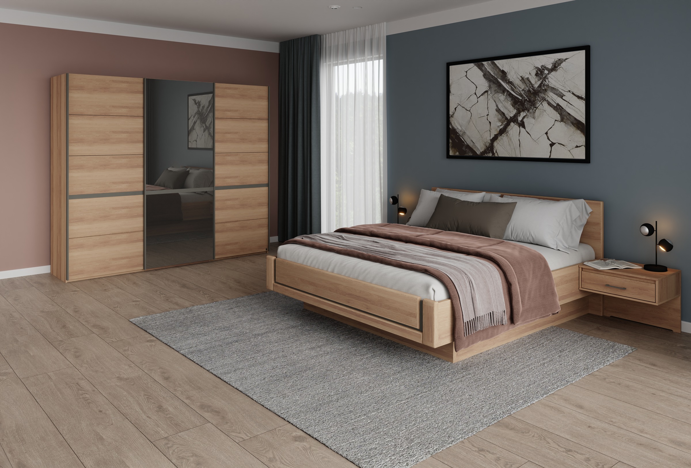 Musterring Schlafzimmer-Set "Sorrent, Kleiderschrank, Bett & Nachtkommoden, günstig online kaufen