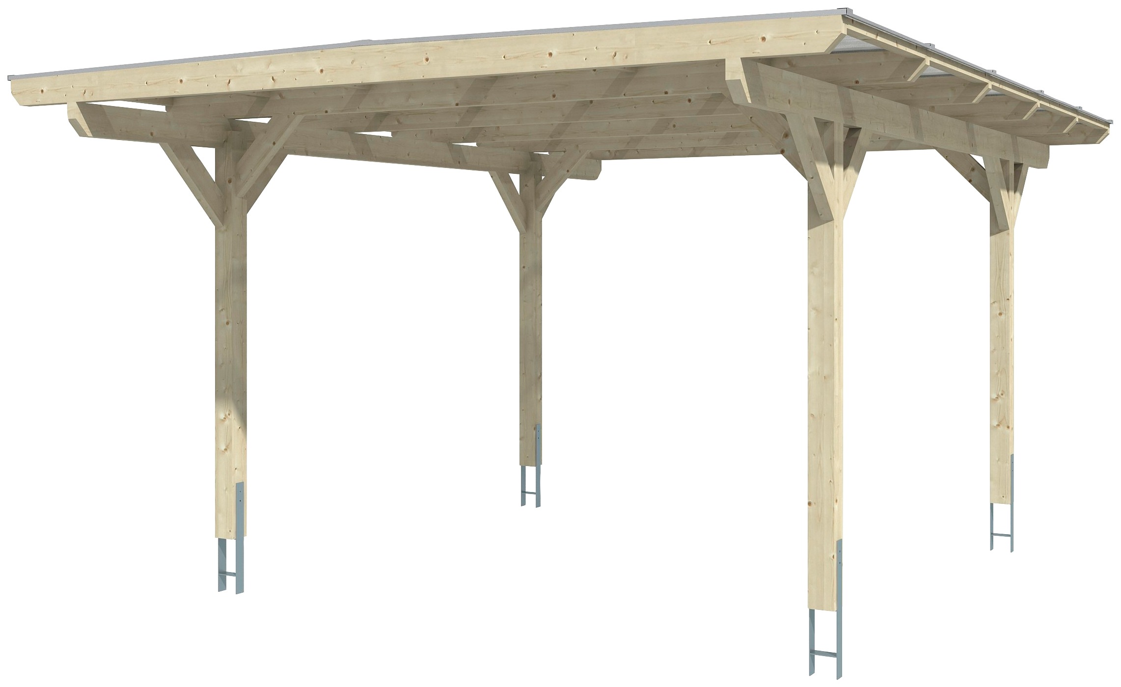Skanholz Einzelcarport »Odenwald«, Leimholz-Nordisches Fichtenholz, 326 cm, hellbraun