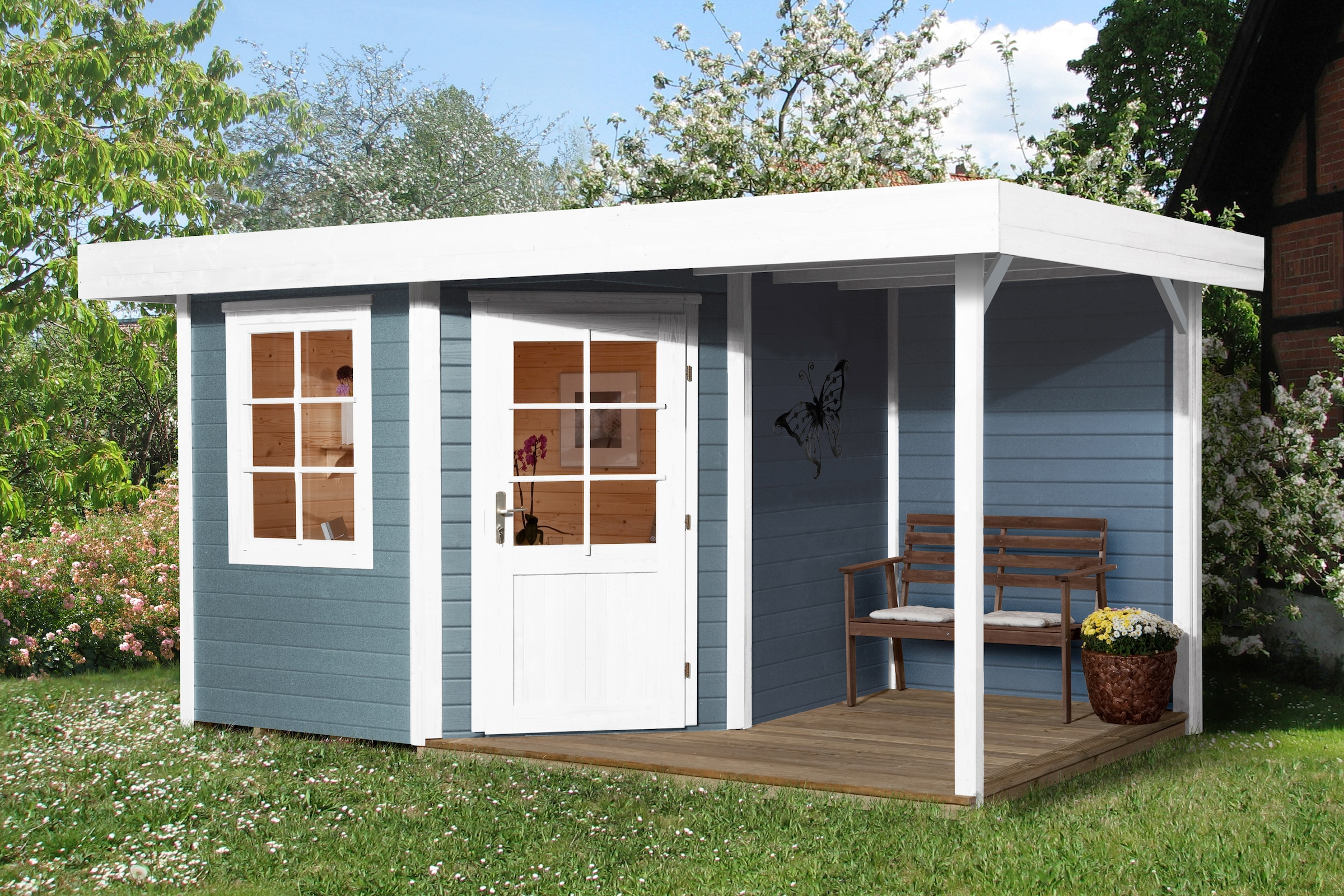 weka Gartenhaus »Designhaus 213A Gr.1«, (Set)