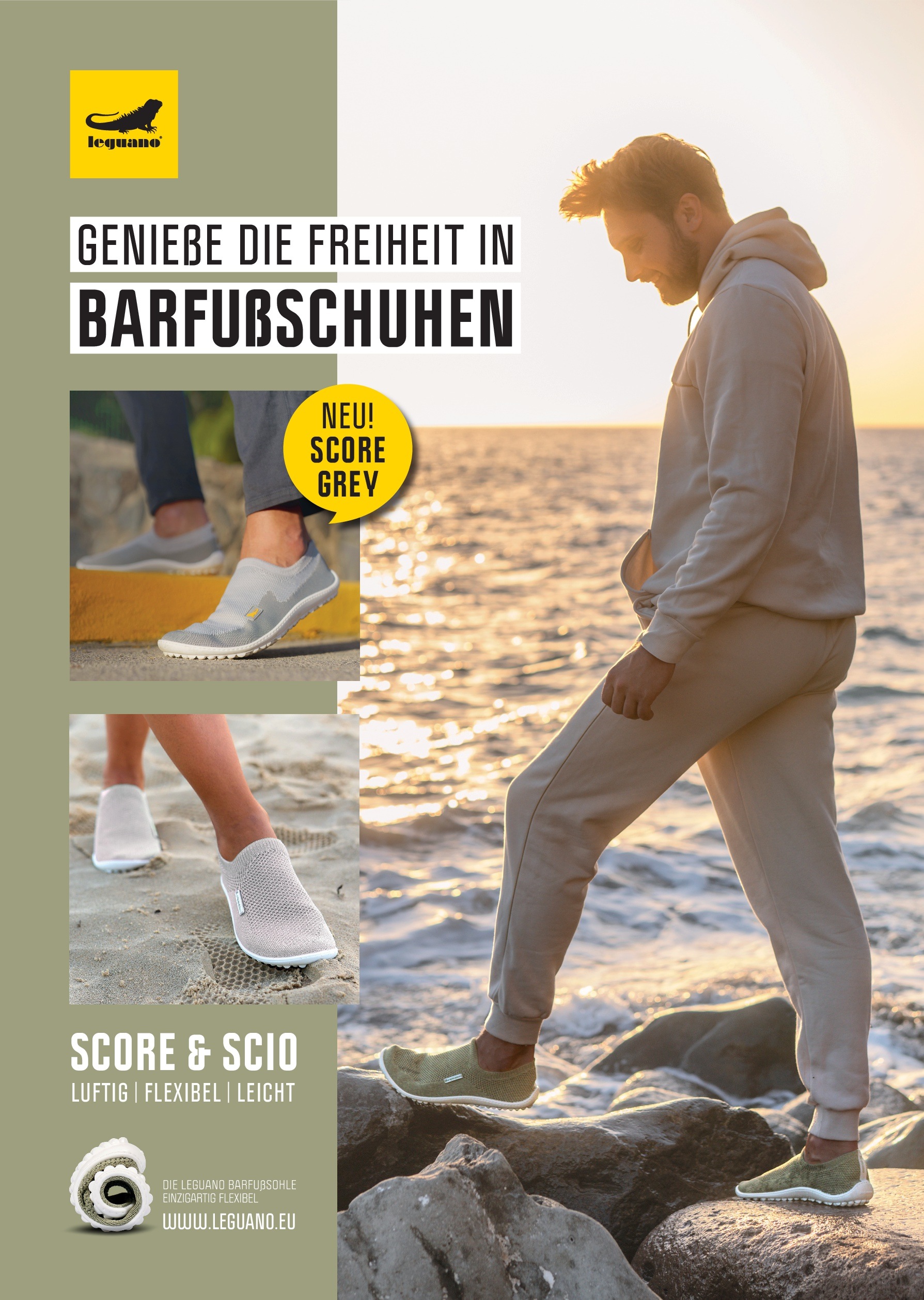 Leguano Barfußschuh »SCIO«, Slipper, Bequemschuh mit speziell entwickelter Laufsohle
