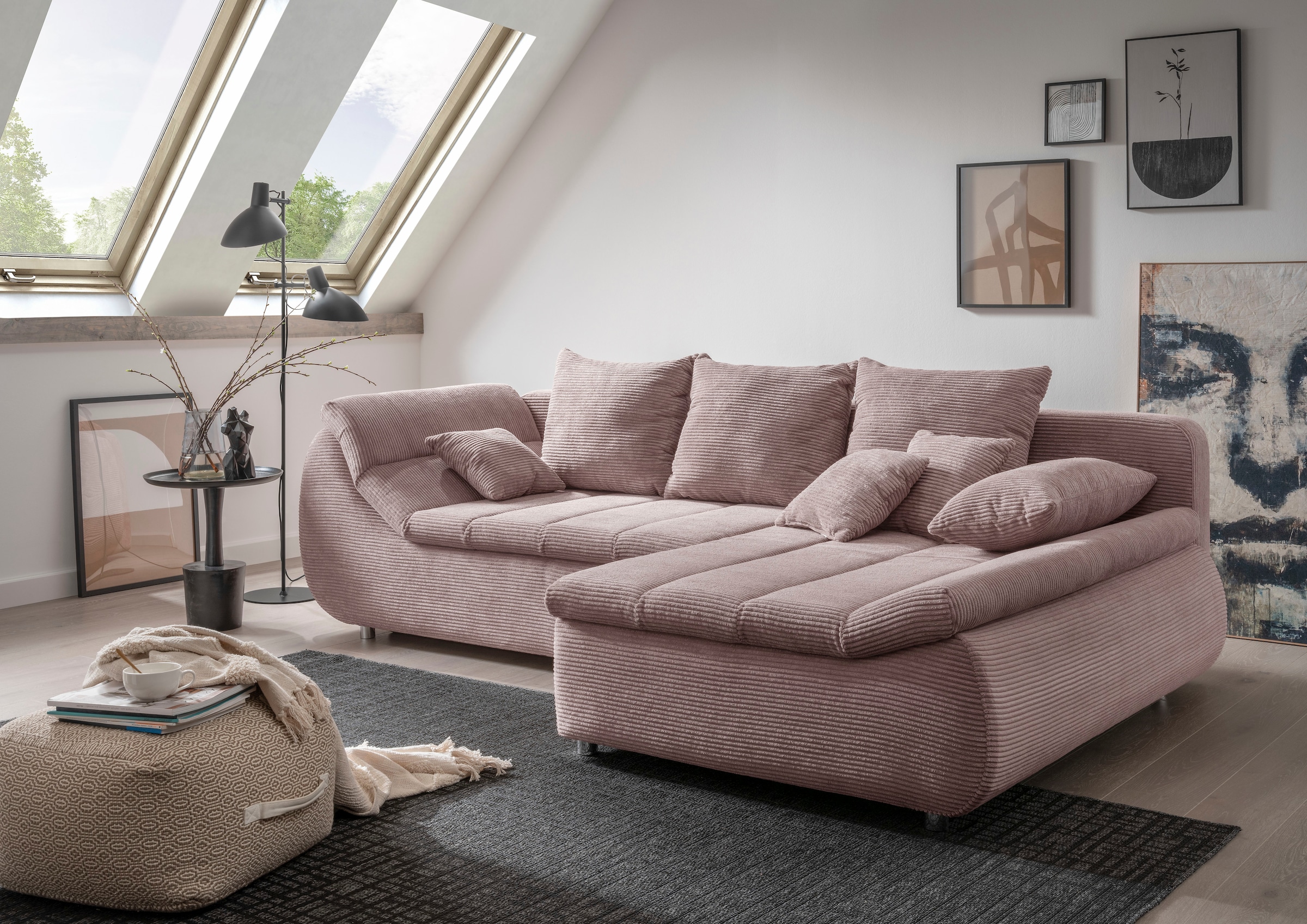 INOSIGN Ecksofa "Imola, bequem, aktuelle Steppung im Sitz, L-Form, Breite 2 günstig online kaufen