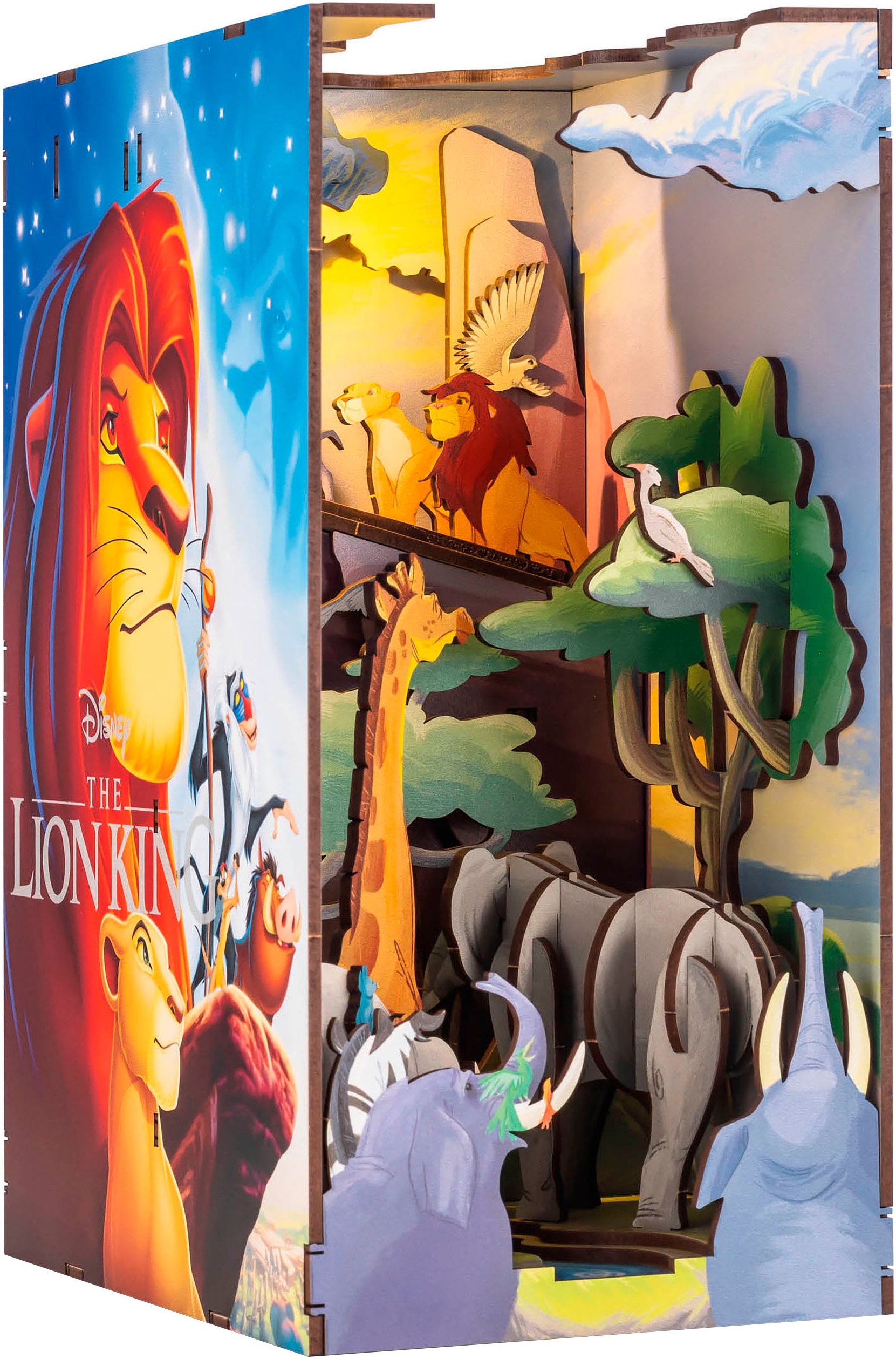 Revell® 3D-Puzzle »Book Nook, Tiny Adventures Disney König der Löwen«, Buchstütze; mit LED-Beleuchtung