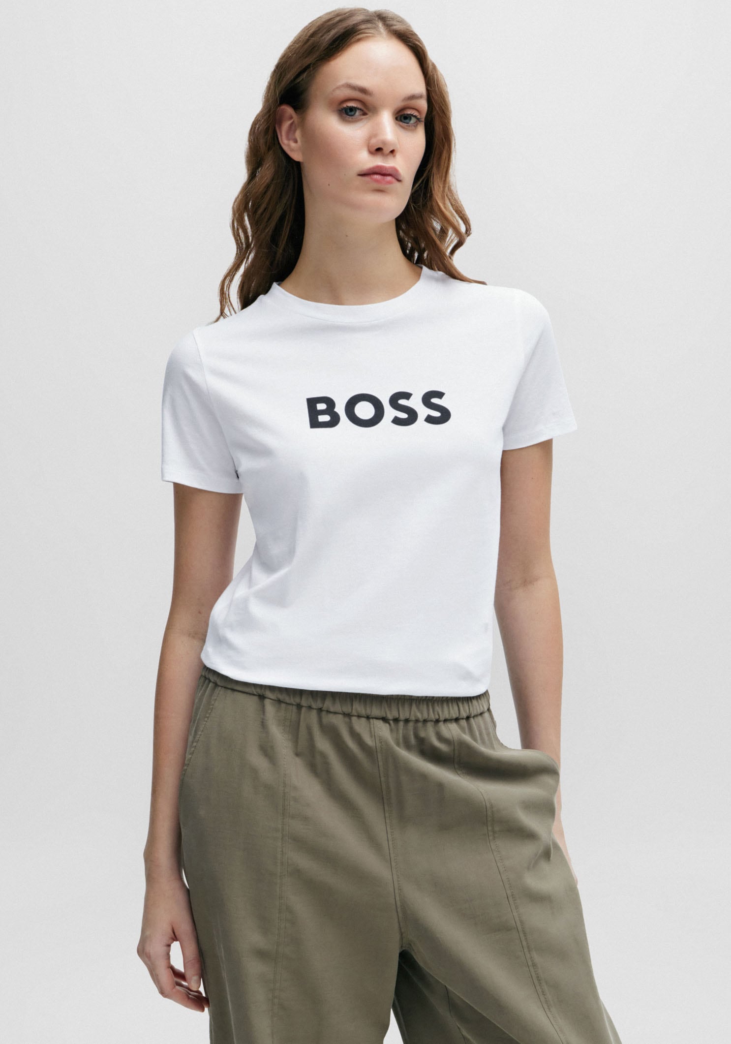 BOSS ORANGE T-Shirt "Elogo Premium Damenmode", mit BOSS-Schriftzug günstig online kaufen