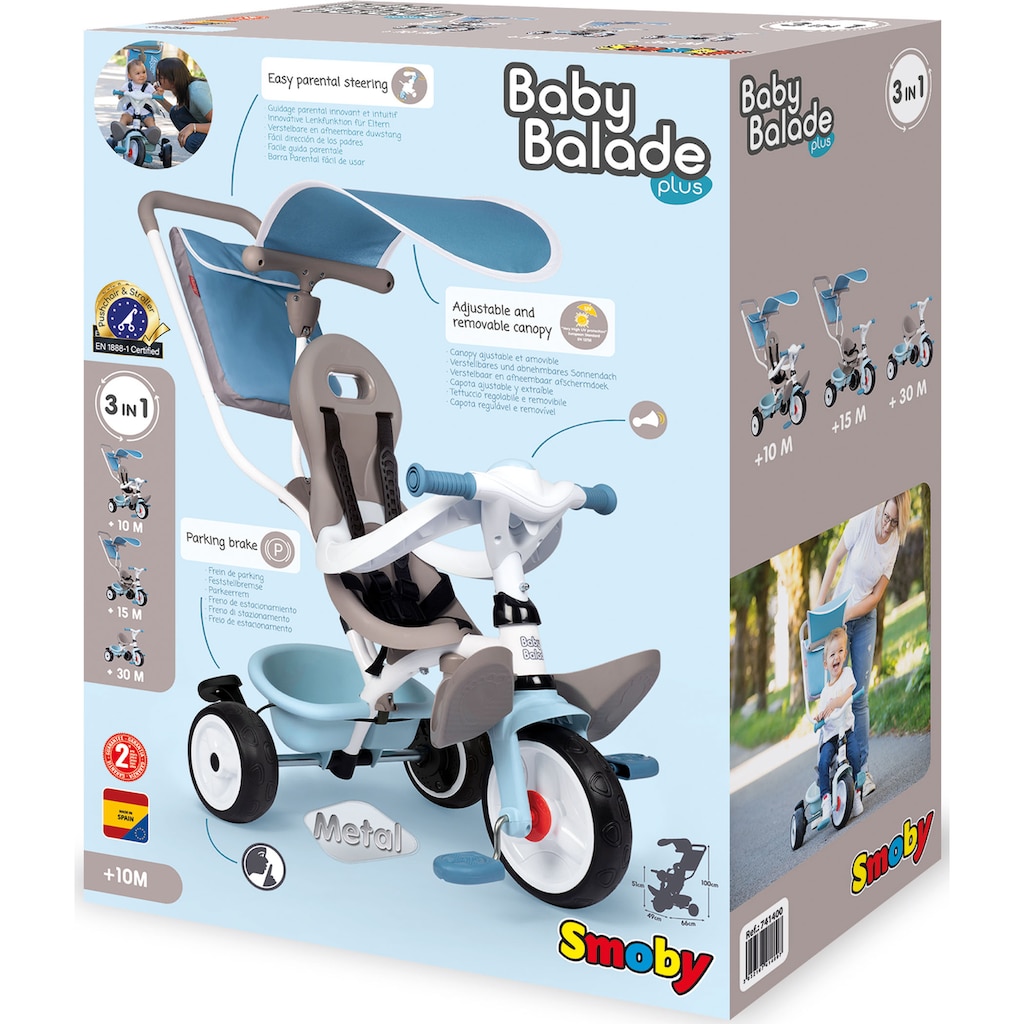 Smoby Dreirad »Baby Balade Plus, blau«, Made in Europe