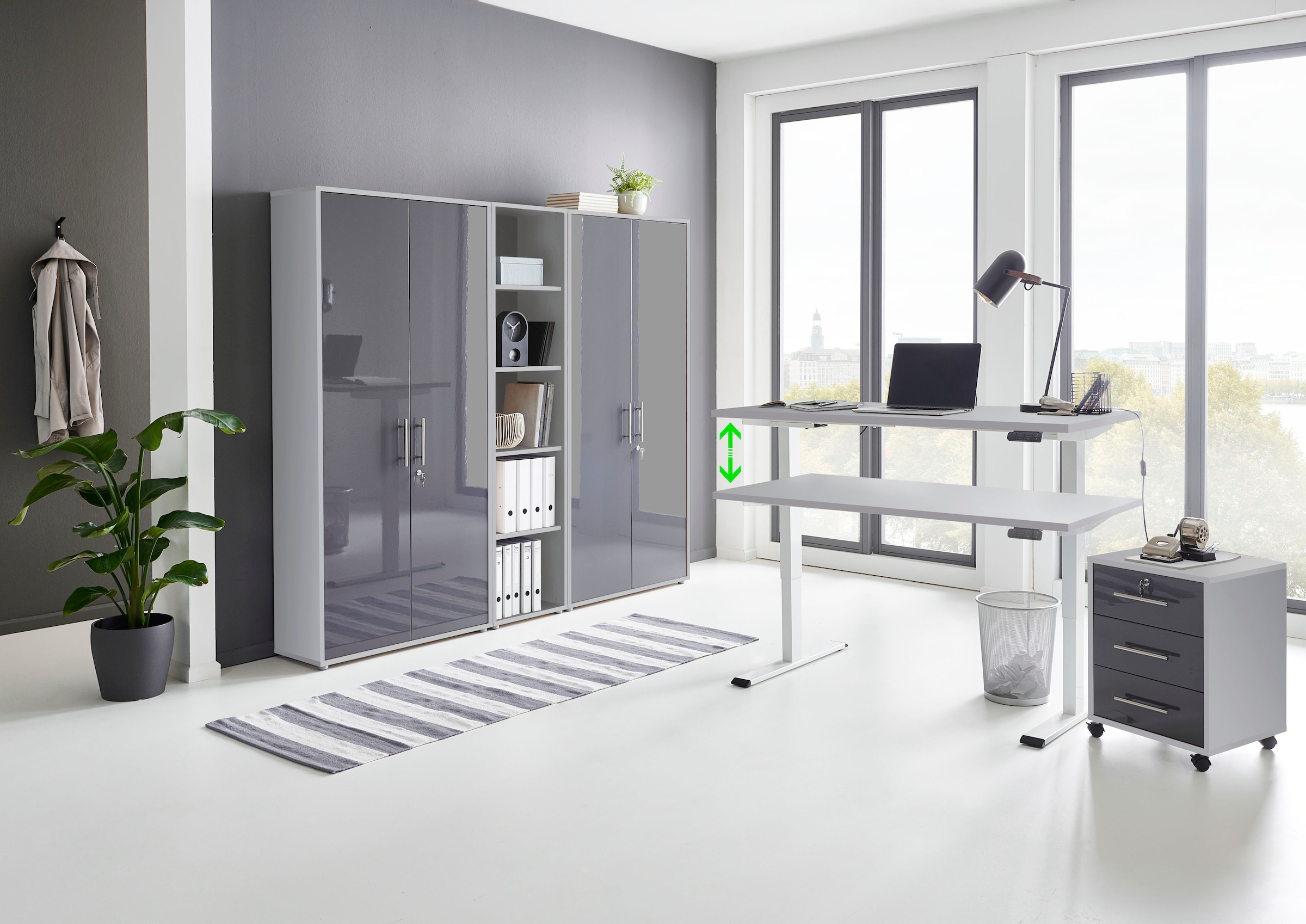 BMG Möbel Büromöbel-Set »Tabor«, BAUR | Schreibtisch 5 höhenverstellbarem mit (Set, bestellen St.), elektrisch