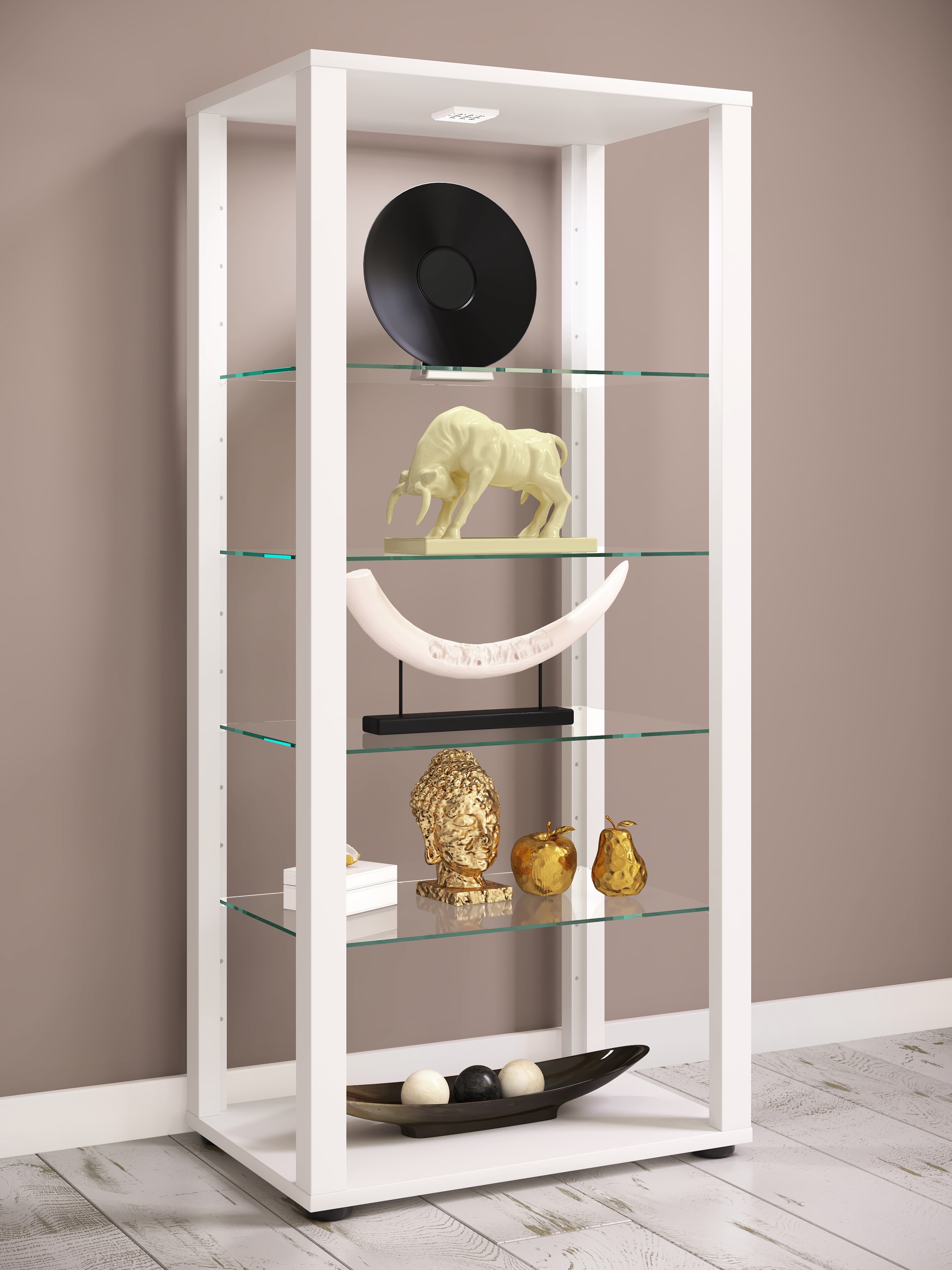 VCM Standvitrine »Holz Glas Stand Vitrine Sammelvitrine Glasol lV«
