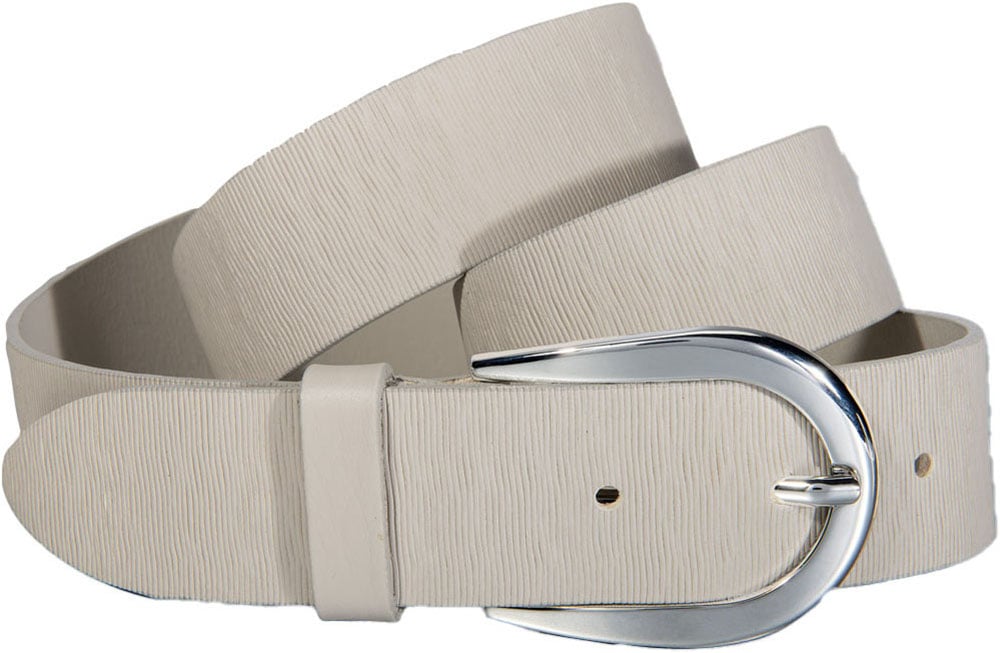 Silbergift Ledergürtel, Schraffiert, Silber-Hufeisenschließe günstig online kaufen