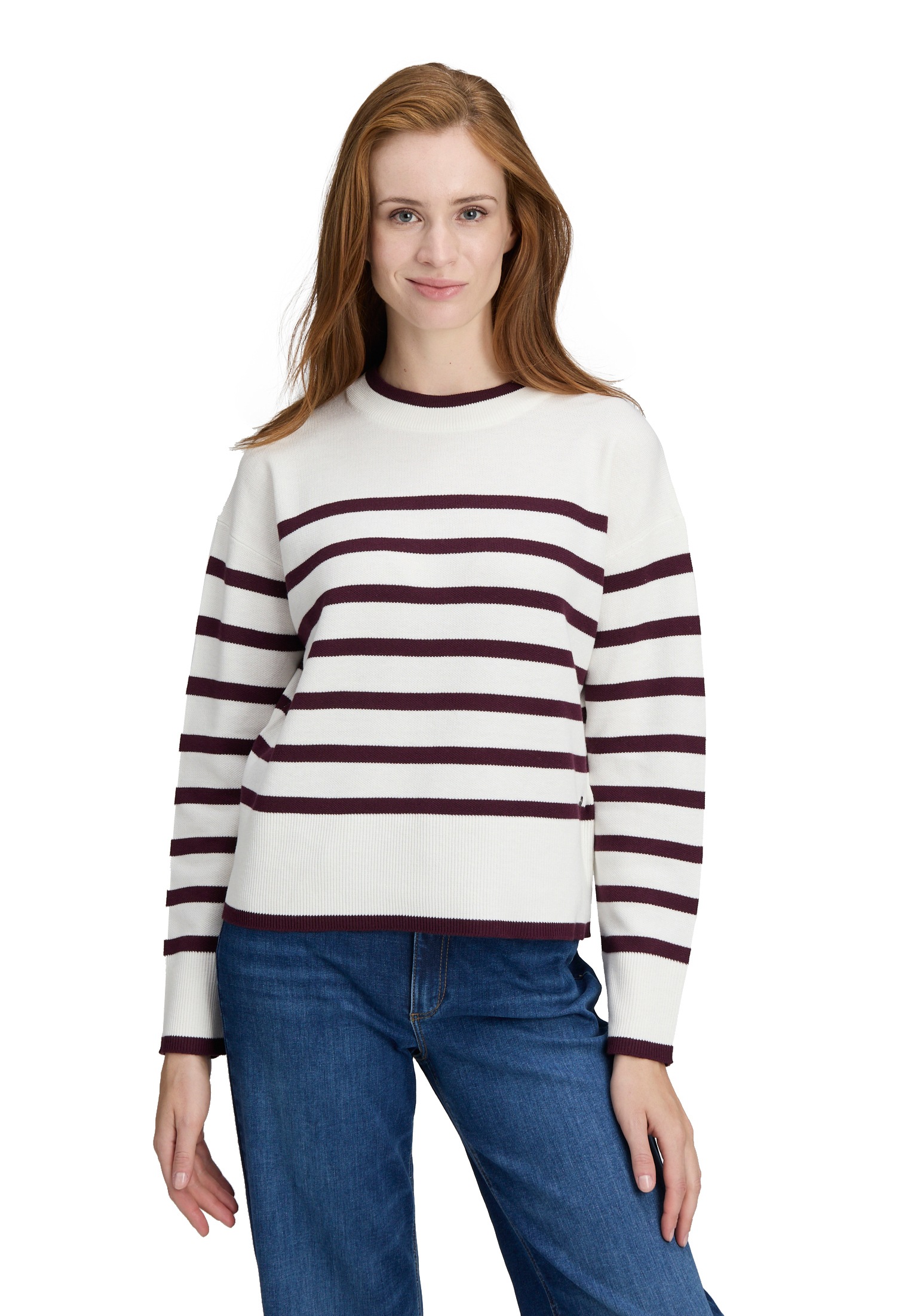 Betty&Co Strickpullover "Damen Strickpullover mit Streifen" 1 Stk. tlg. günstig online kaufen