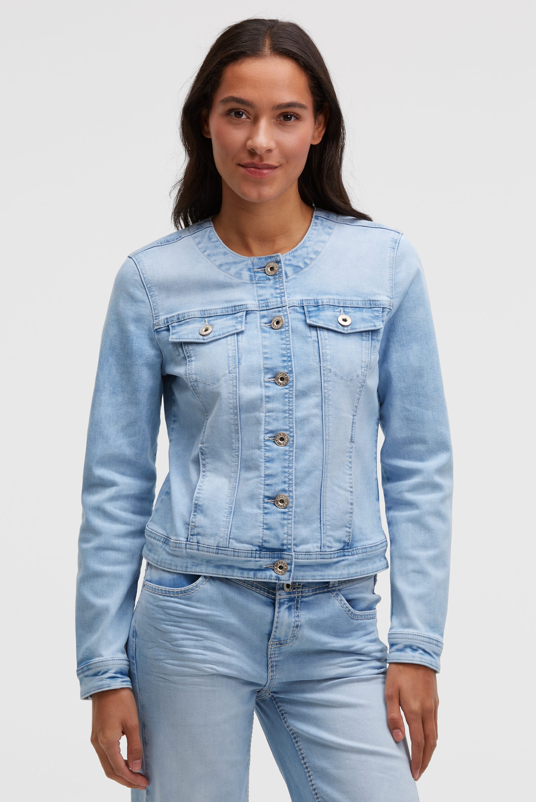 SOCCX Jeansjacke ohne Kapuze mit Brusttaschen günstig online kaufen