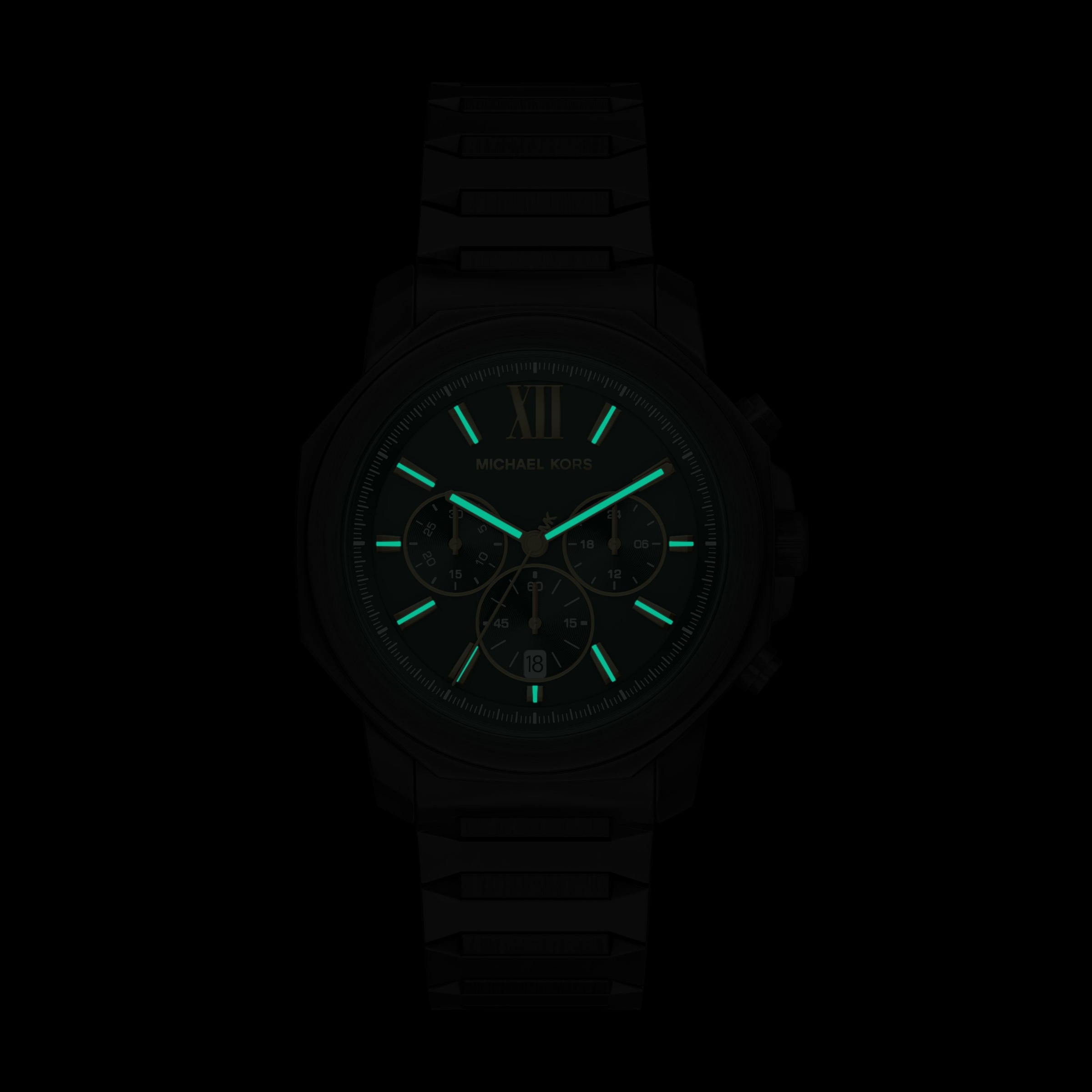 MICHAEL KORS Chronograph »PRESCOTT« Quarzuhr, Armbanduhr, Herrenuhr, Edelstahlarmband, analog, Tag