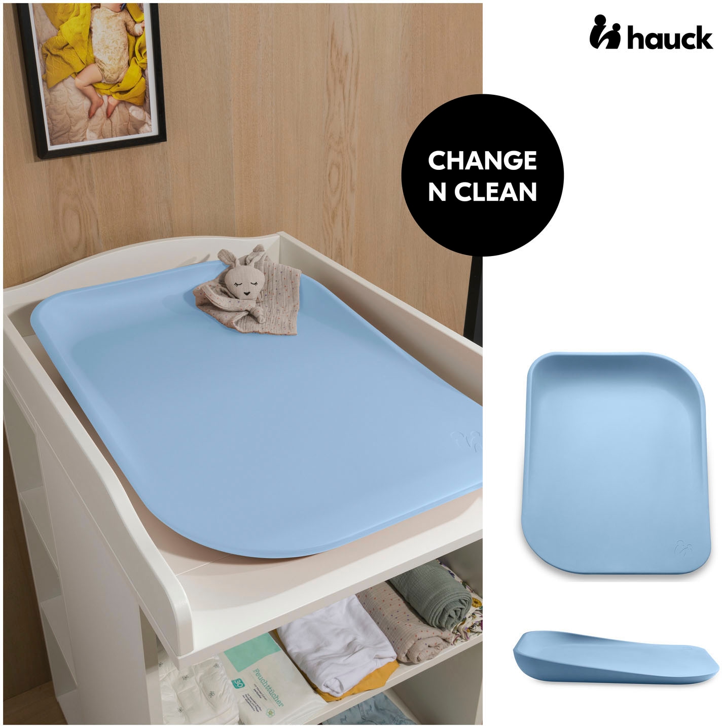 Hauck Wickelauflage »Change N Clean, Light Blue«