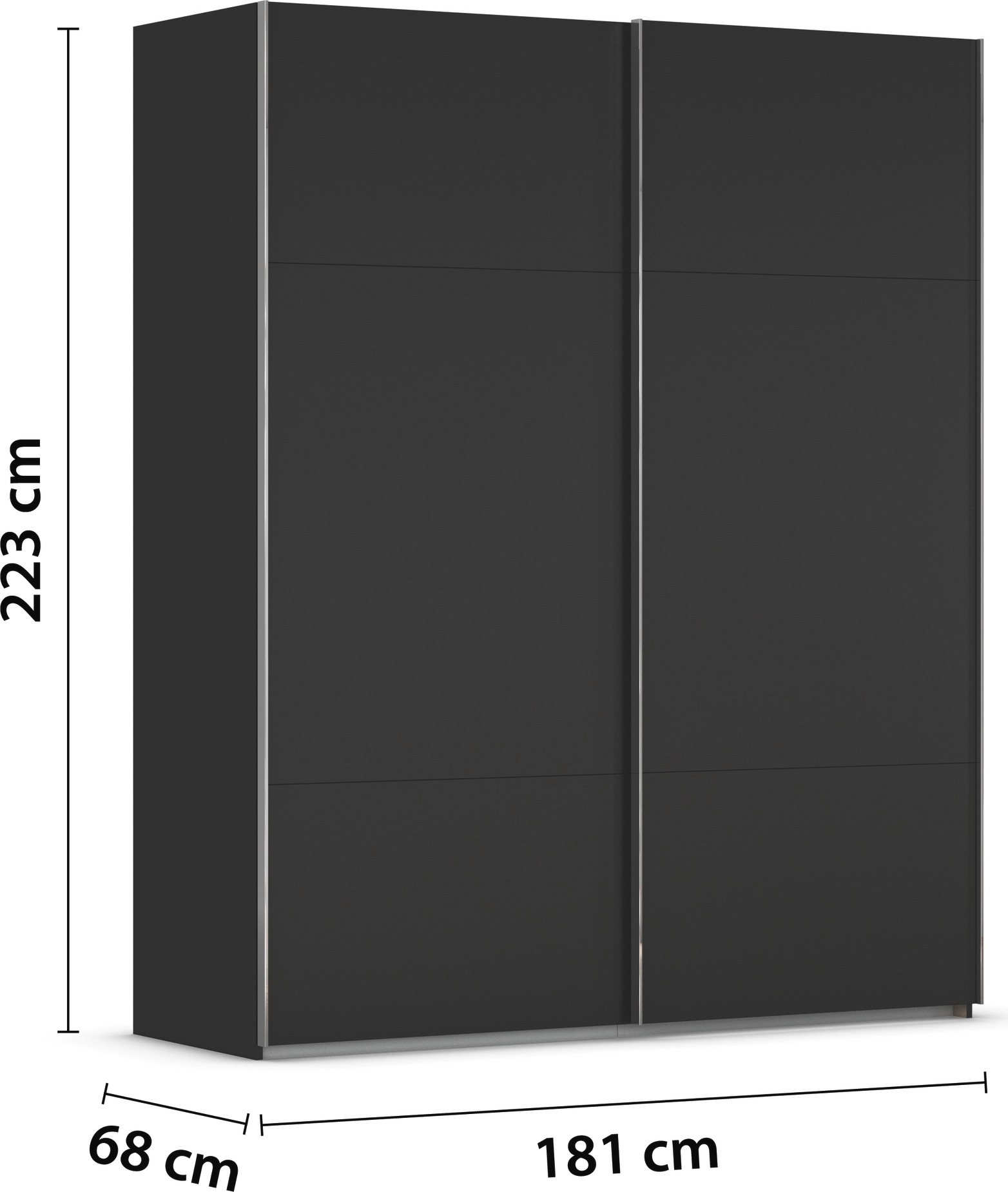rauch Schwebetürenschrank »Kleiderschrank Schrank Garderobe Schlafzimmerschrank CONTIDO«, (in 3 verschiedenen Ausstattungen BASIC/CLASSIC/PREMIUM), aus hochwertigem Material in 6 Breiten 2 Griff-Farben MADE IN GERMANY