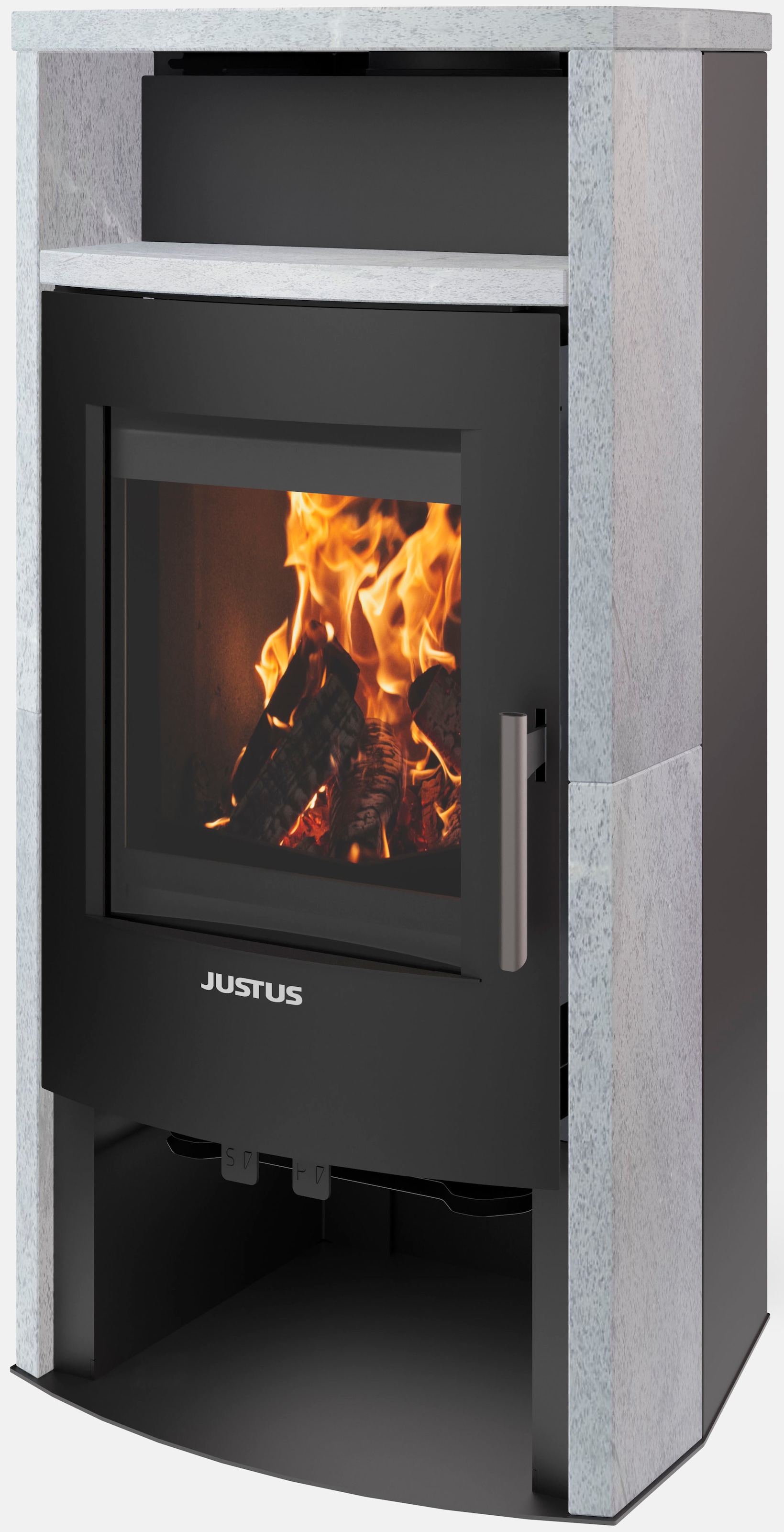 JUSTUS Kaminofen "Lara Speckstein", schwarz, Kaminöfen, Aufstellort in deinem Zuhause, externe Verbrennungsluft
