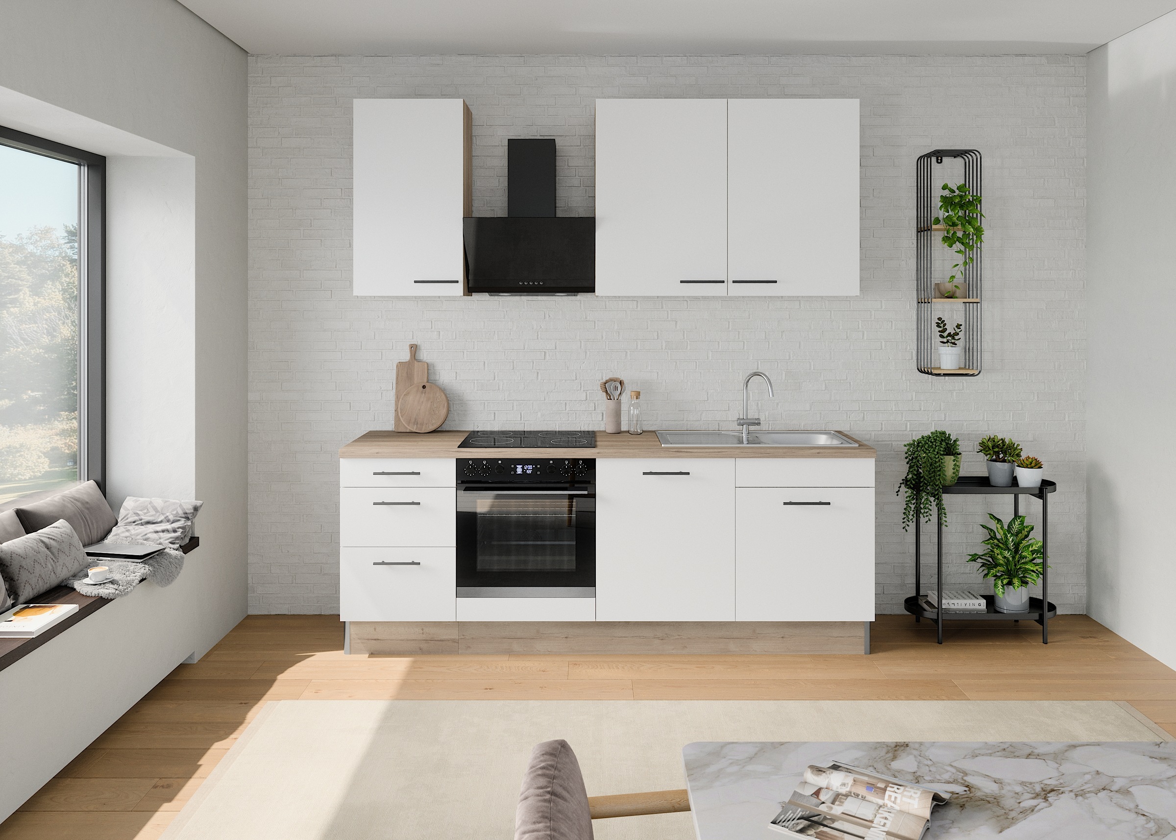 OPTIFIT Küchenzeile "Fiona", Breite 230 cm, mit Hanseatic-E-Geräten in Prem günstig online kaufen