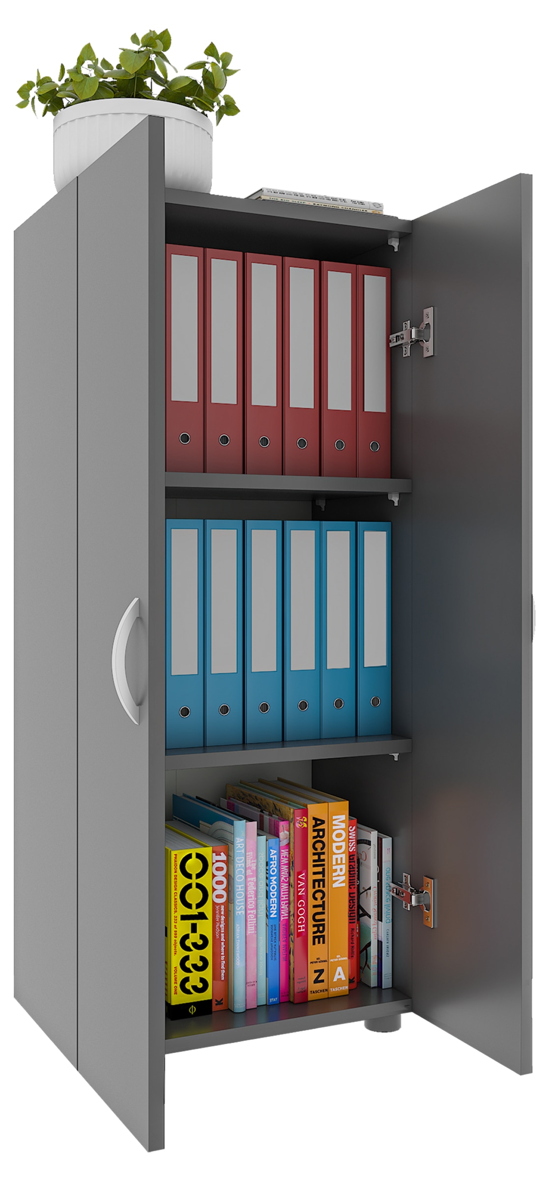 VCM Aktenschrank "Büroschrank Bücher Ordner Aktenschrank Ulas 3fach" 1 Stk. tlg.