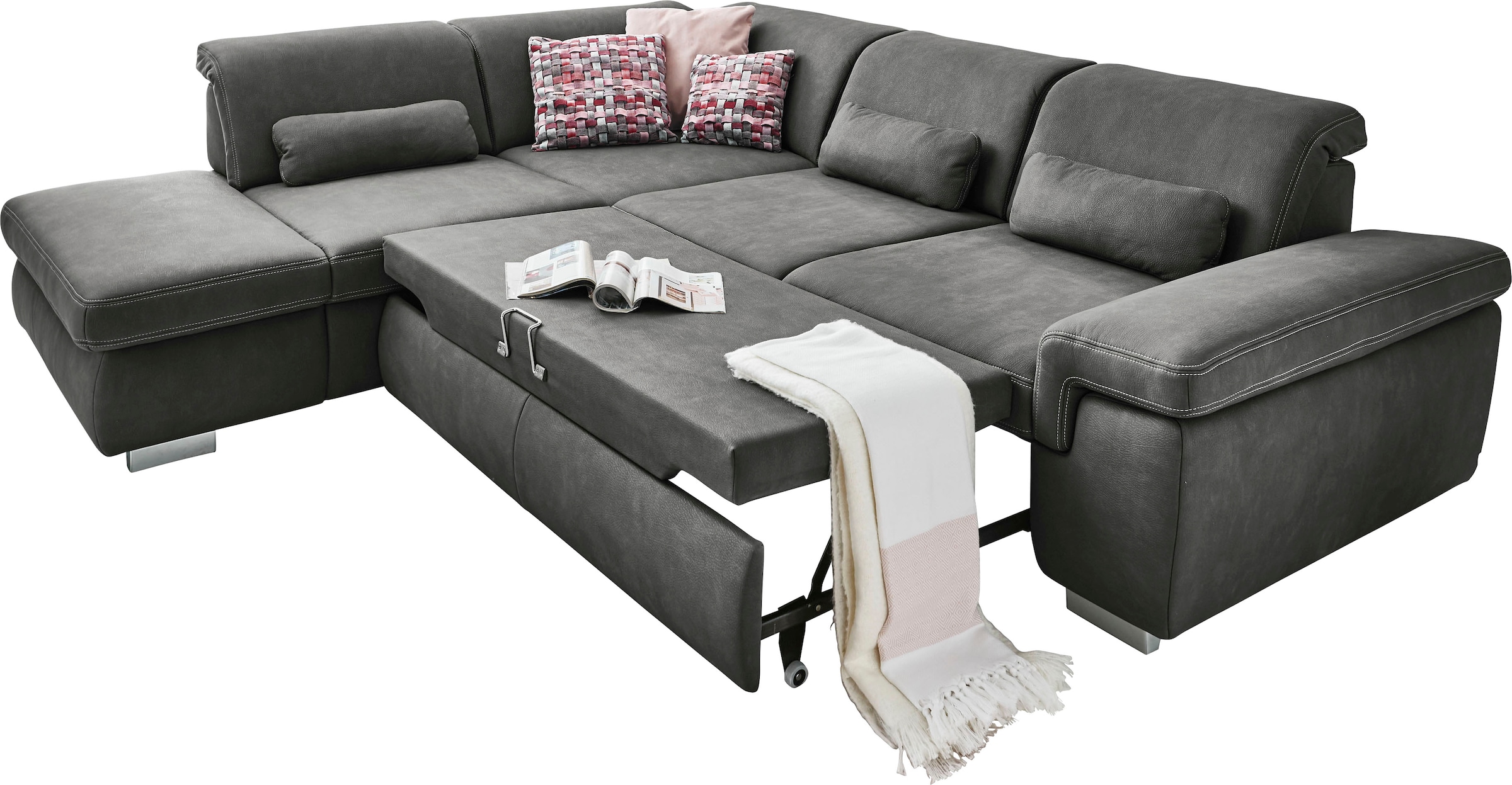 Die PlanBar Ecksofa »MP-IN17041 L-Form«, Sitztiefenverstellung, optional mit Kopfteilverstellung & Bettfunktion