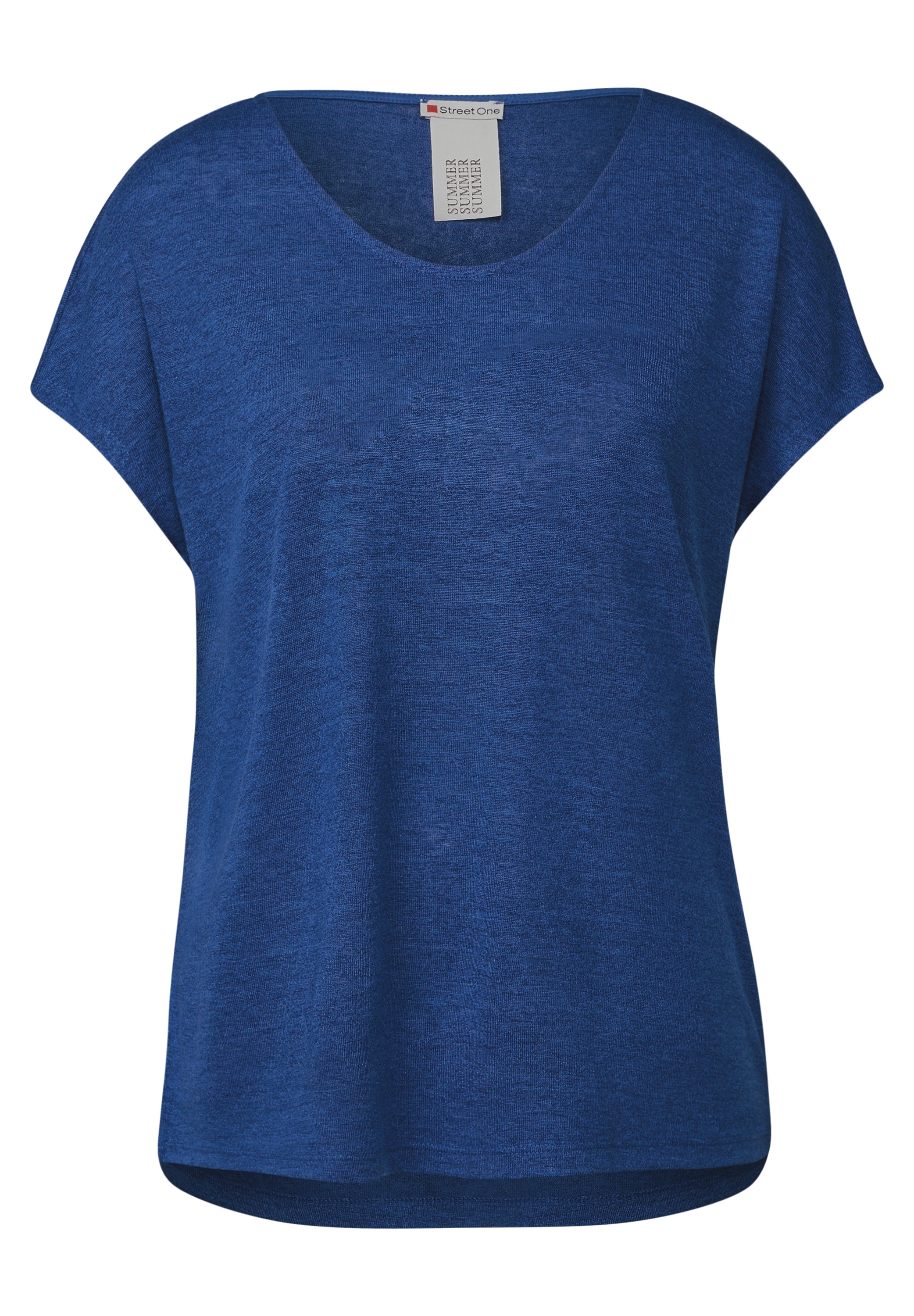 STREET ONE T-Shirt, mit abgerundetem V-Ausschnitt