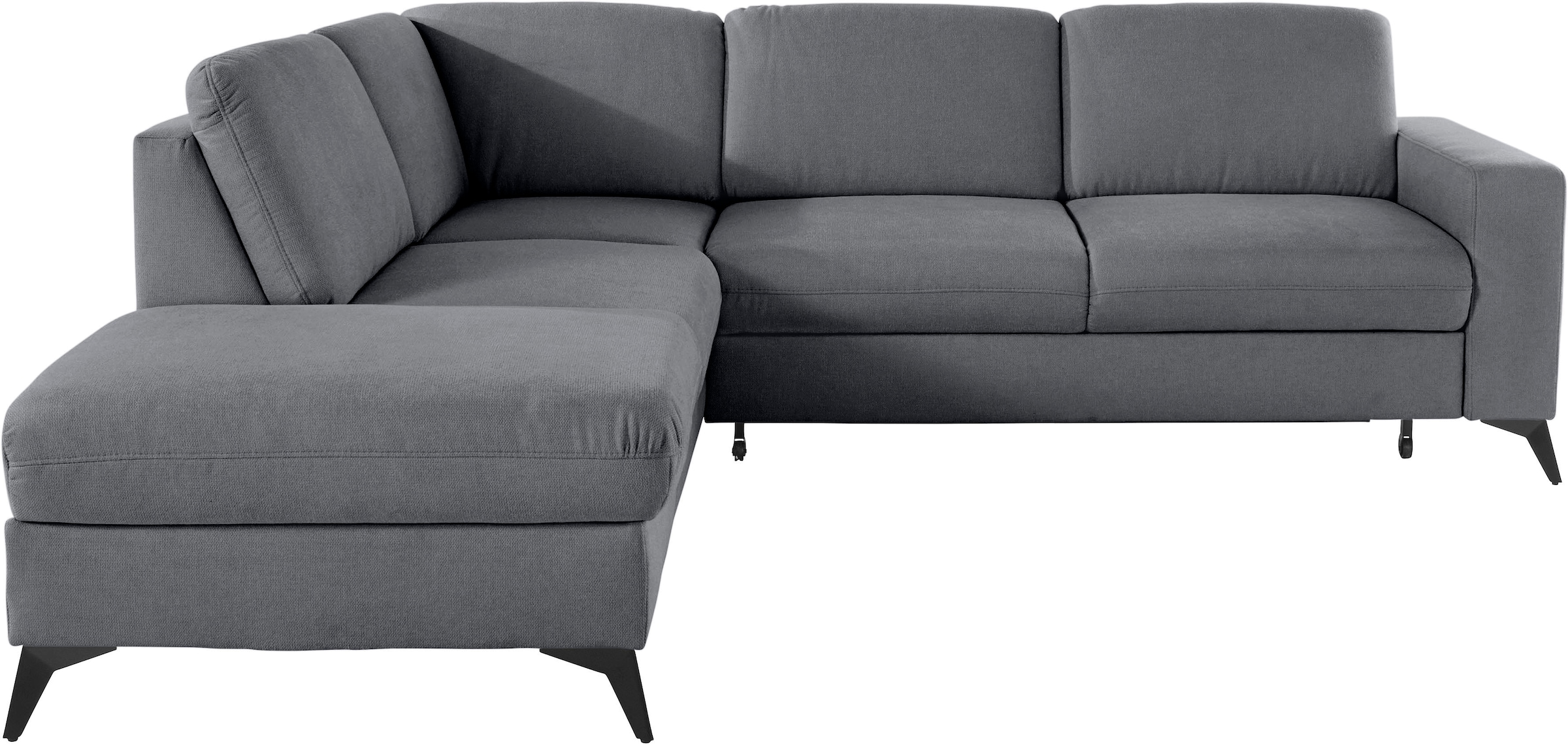 Places of Style Ecksofa »Lolland L-Form«, Wahlweise mit Bettfunktion und Stauraum, auch mit abwischbarem Bezug