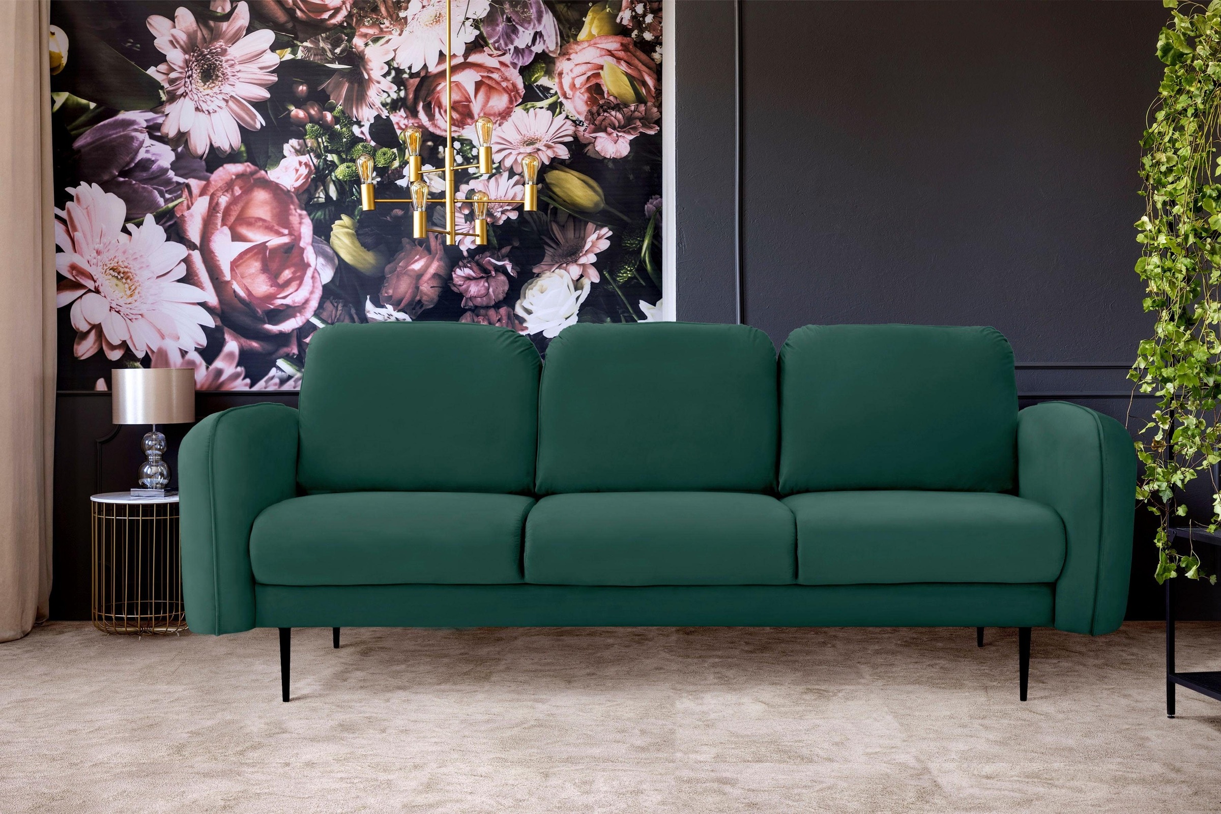 Home affaire 3-Sitzer "Skidi" mit losen Rückenkissen und Keder oben auf der günstig online kaufen