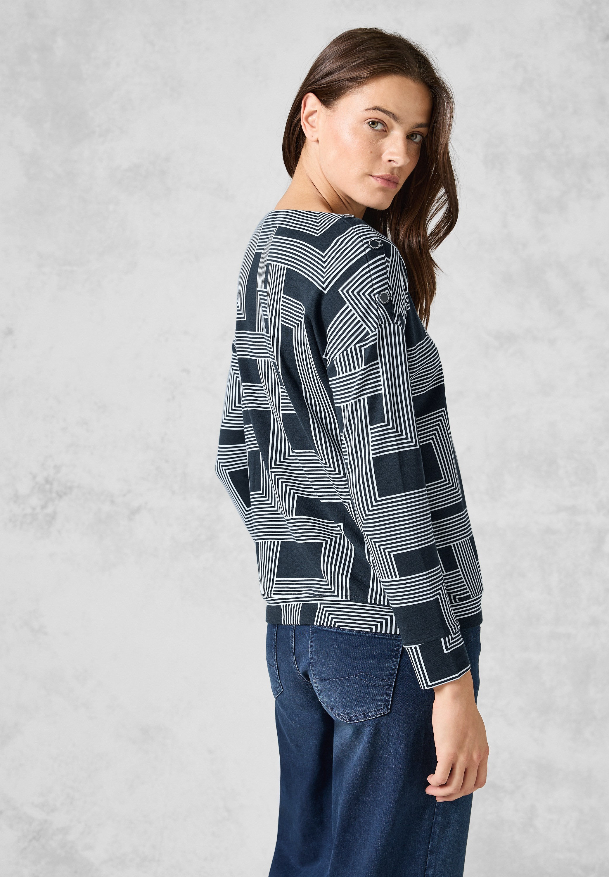 Cecil Langarmshirt, mit U-Boot-Ausschnitt