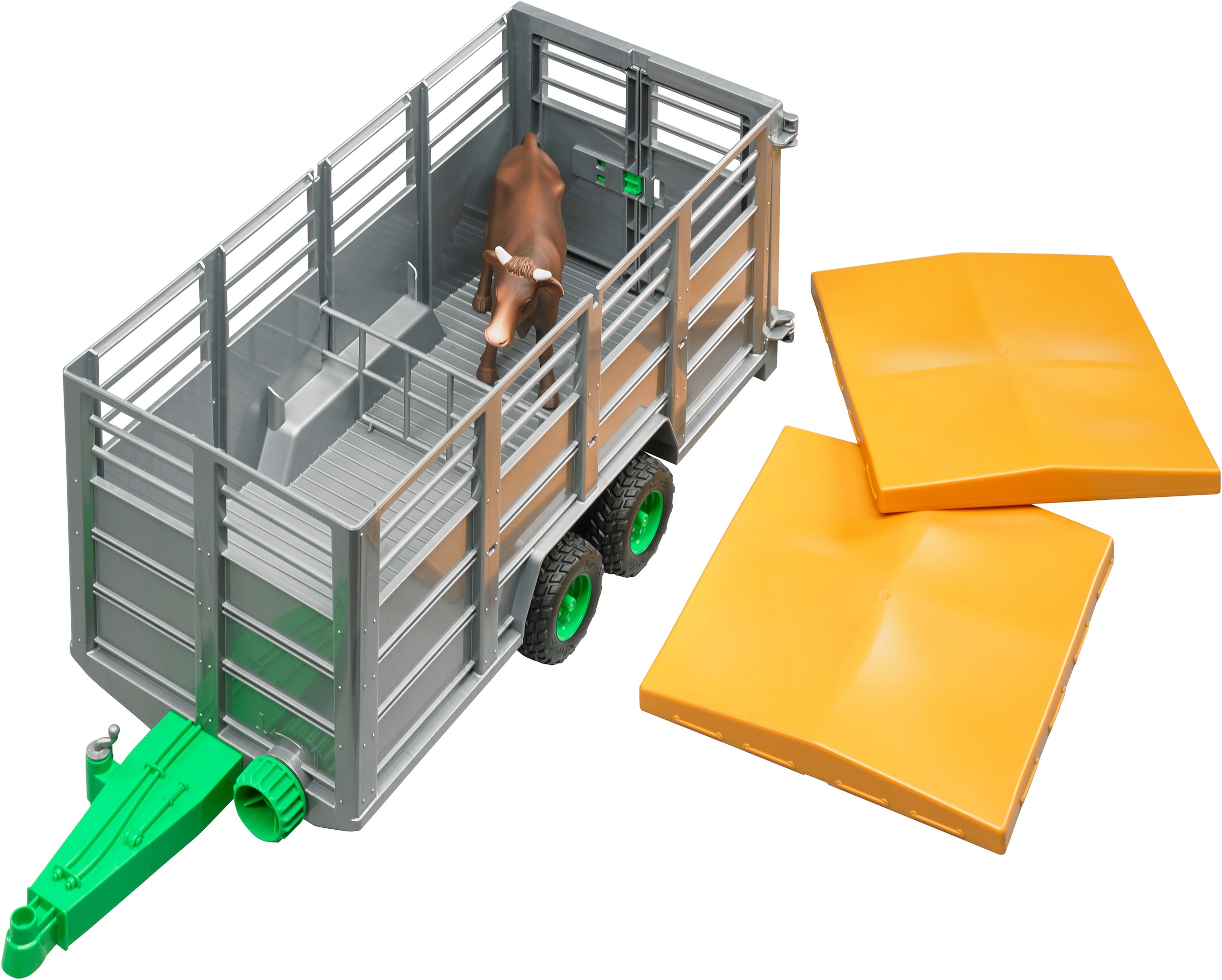 Bruder® Spielfahrzeug-Anhänger »Viehtransportanhänger mit 1 Kuh (02227)«, Made in Europe