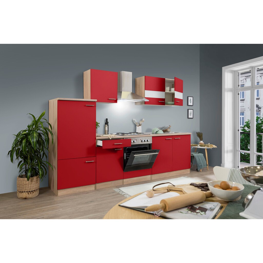 RESPEKTA Küchenzeile »Anna«, mit E-Geräten, Breite 270 cm, mit Edelstahl-Kochmulde