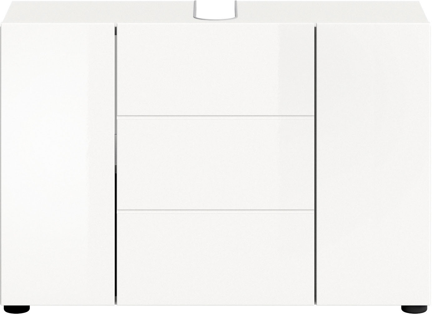 Thumbnail - welltime Waschbeckenunterschrank "BIEL, TOPSELLER, Breite 82 cm, 3 Türen, 2 Böden, mit Siphonausschnitt" 1 Stk. tlg. Bad...