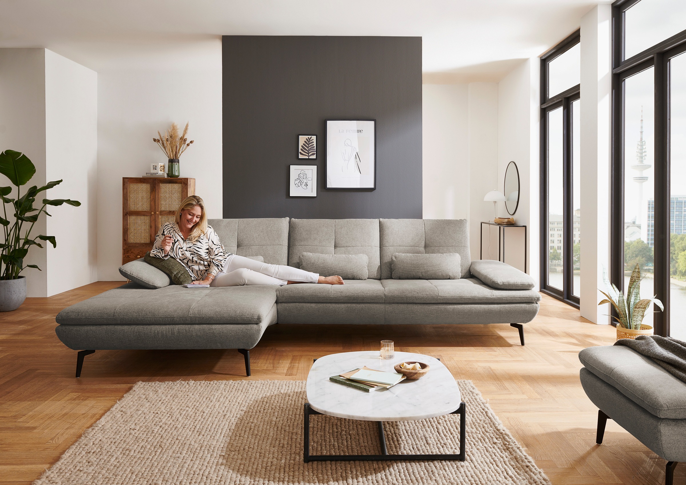 Die PlanBar Ecksofa »MP-IN23002 L-Form«, (2 St.), wahlweise mit Armteil- und Sitztiefenverstellung