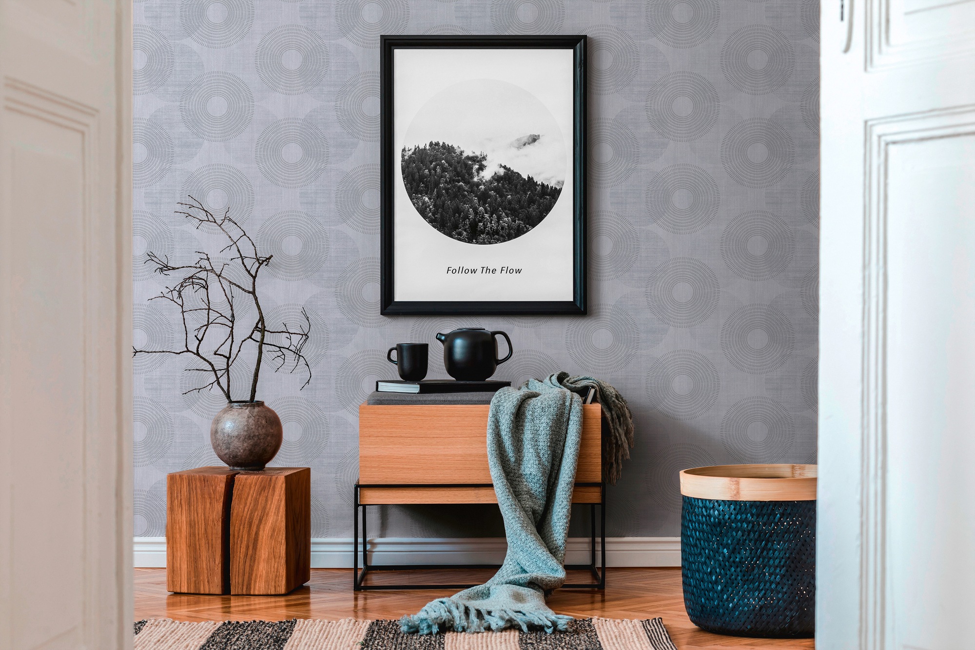 A.S. Création Vliestapete »Attractive«, Strukturmuster-gemustert-Motiv, Kreis Tapete Punkte Tapeten Wohnzimmer Schlafzimmer Küche Flur Design