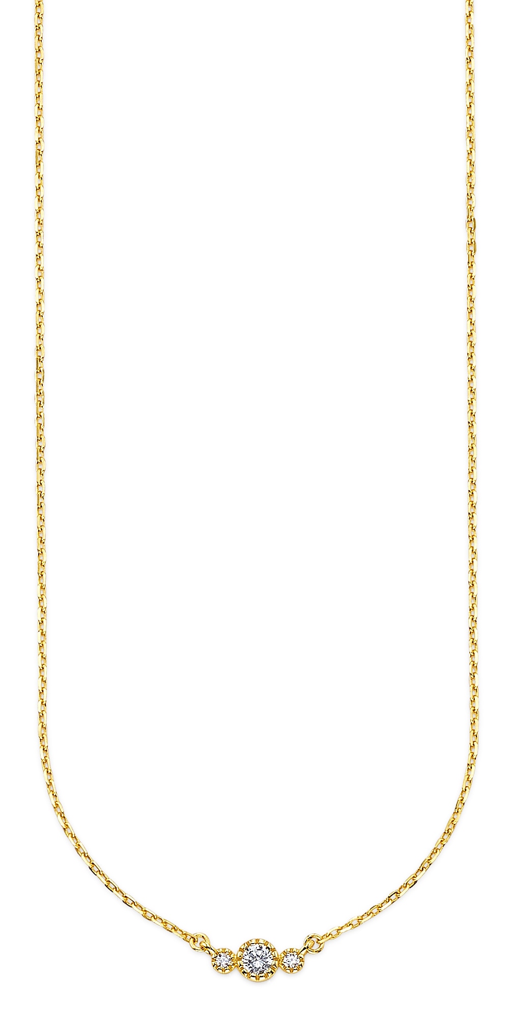 Kette mit Anhänger BRUNO BANANI "Schmuck Geschenk gelbgoldfarben vergoldet mit kleinem Anhänger", gelbgoldfarben, kristallweiß, Halsketten, Damen, Silber 925 (Sterlingsilber), L: 45 B: 1,1mm, mit Zirkonia (synth.), B:1,1mm