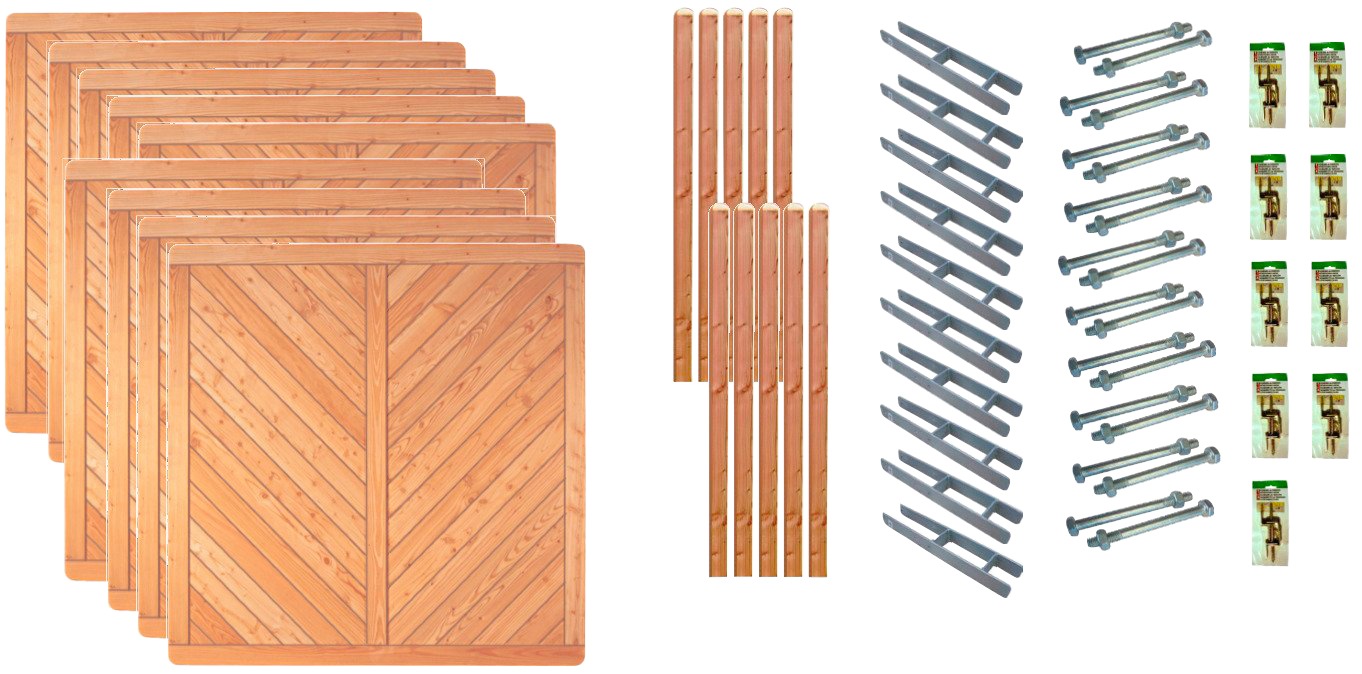 Tetzner & Jentzsch Dichtzaun "Springfield 7", 9 Elemente, LxH: 1710x180 cm