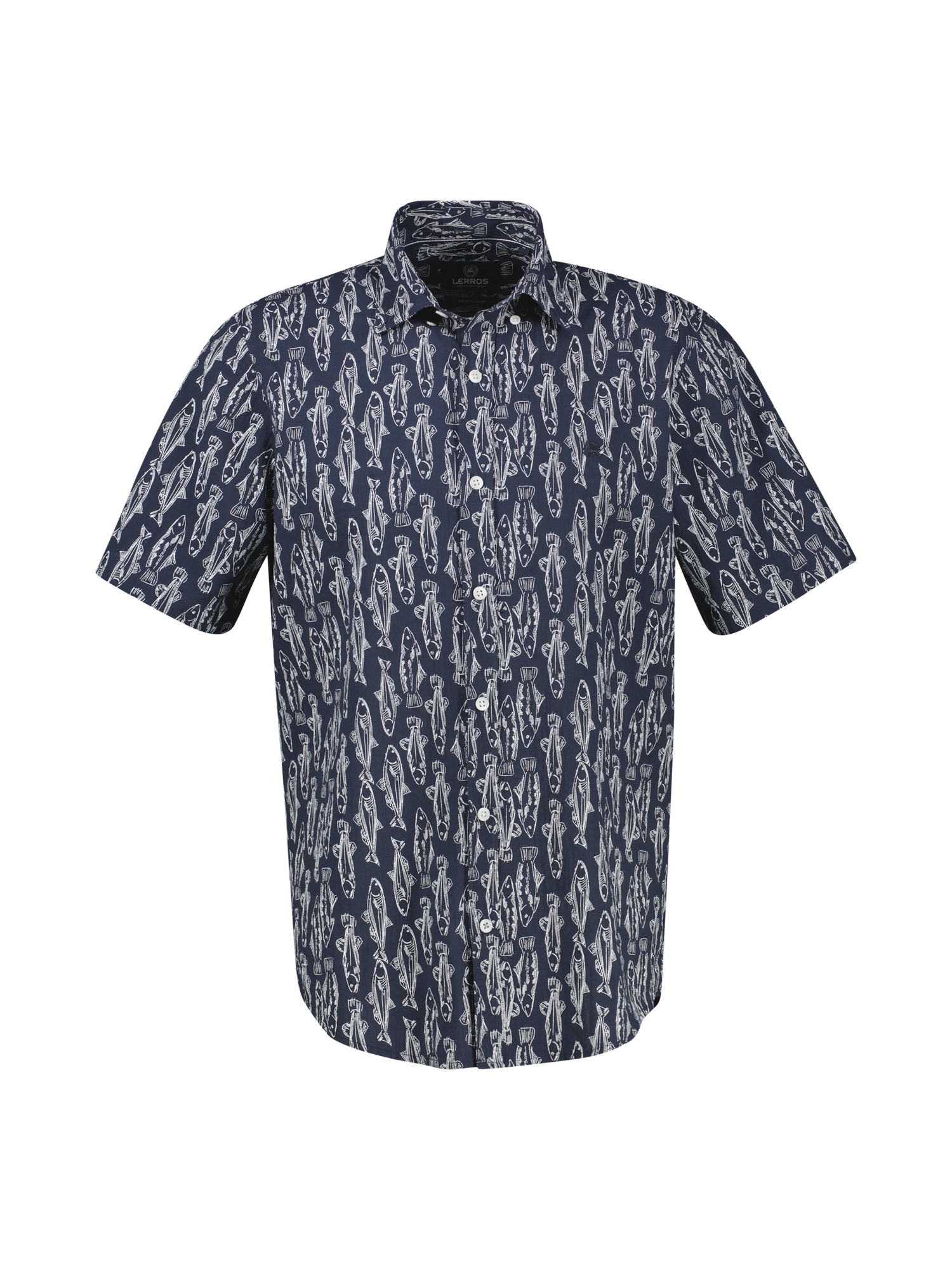 LERROS Kurzarmhemd "Kurzarmhemd mit marinem All-over-Print" günstig online kaufen