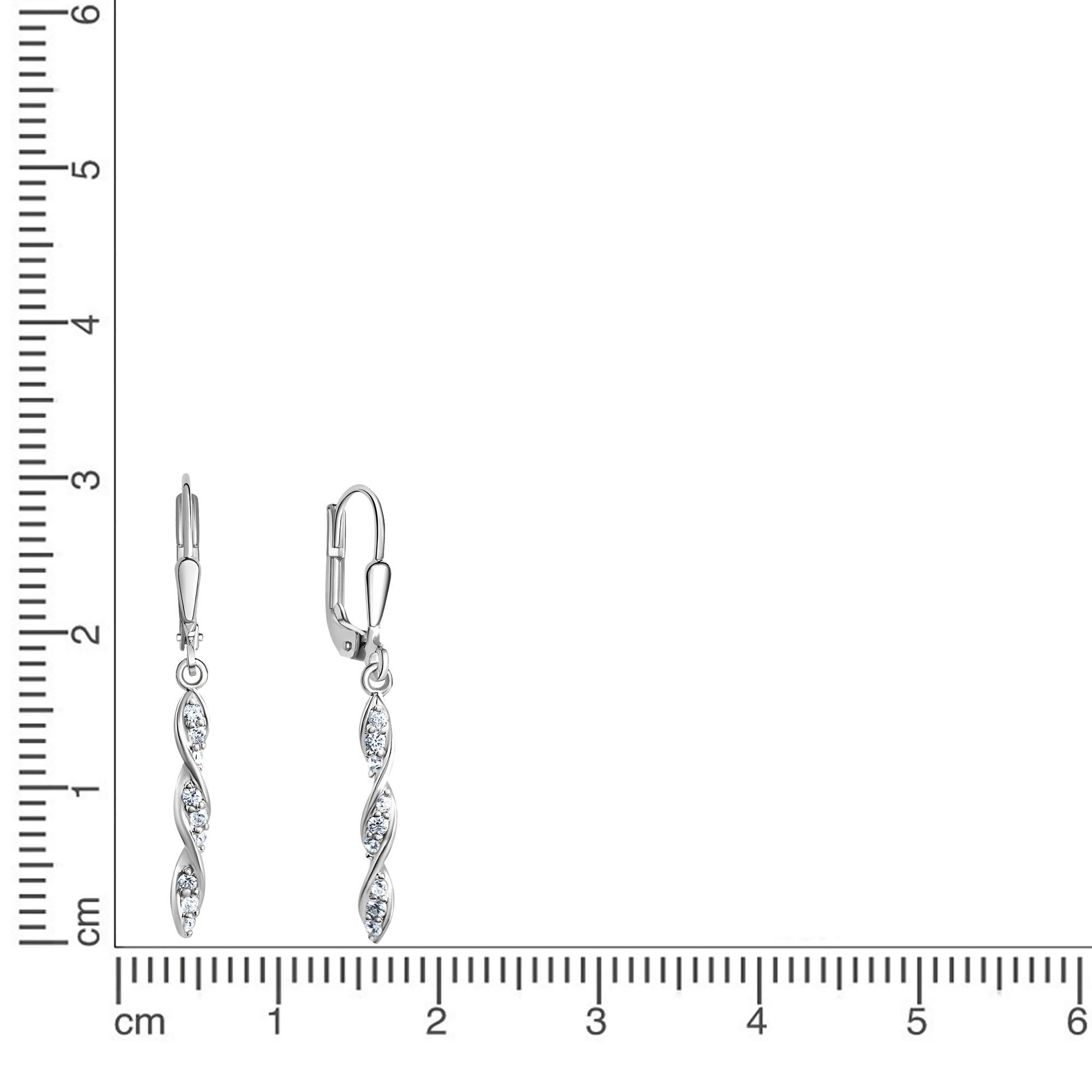 Firetti Paar Ohrhänger »Schmuck Geschenk Silber 925 Ohrschmuck Ohrringe verschlungen«, mit Zirkonia (synth.)