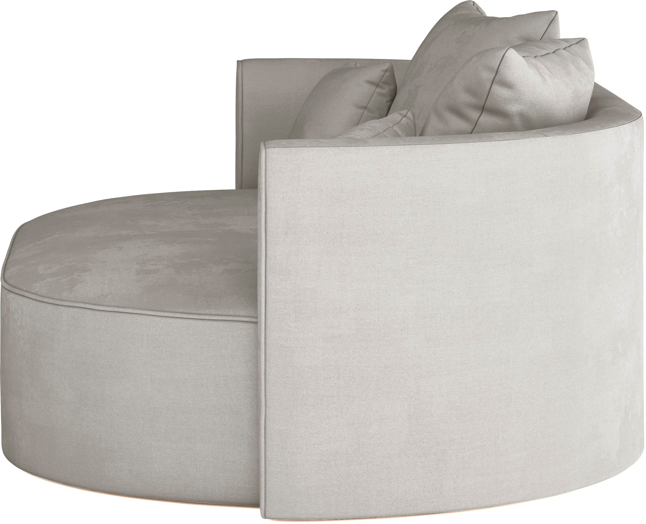 LeGer Home by Lena Gercke 2,5-Sitzer »ISALIE, rundes Loungesofa, mit Kissen, perfekt gepolstert«, moderne Stoffe, mit 4 Zierkissen, extra große Sitzfläche