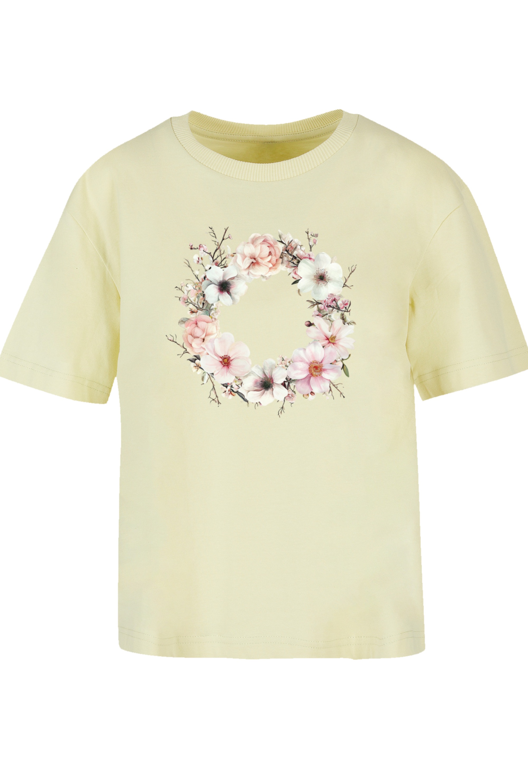F4NT4STIC T-Shirt »Rosa Blumenkranz«, Premium Qualität