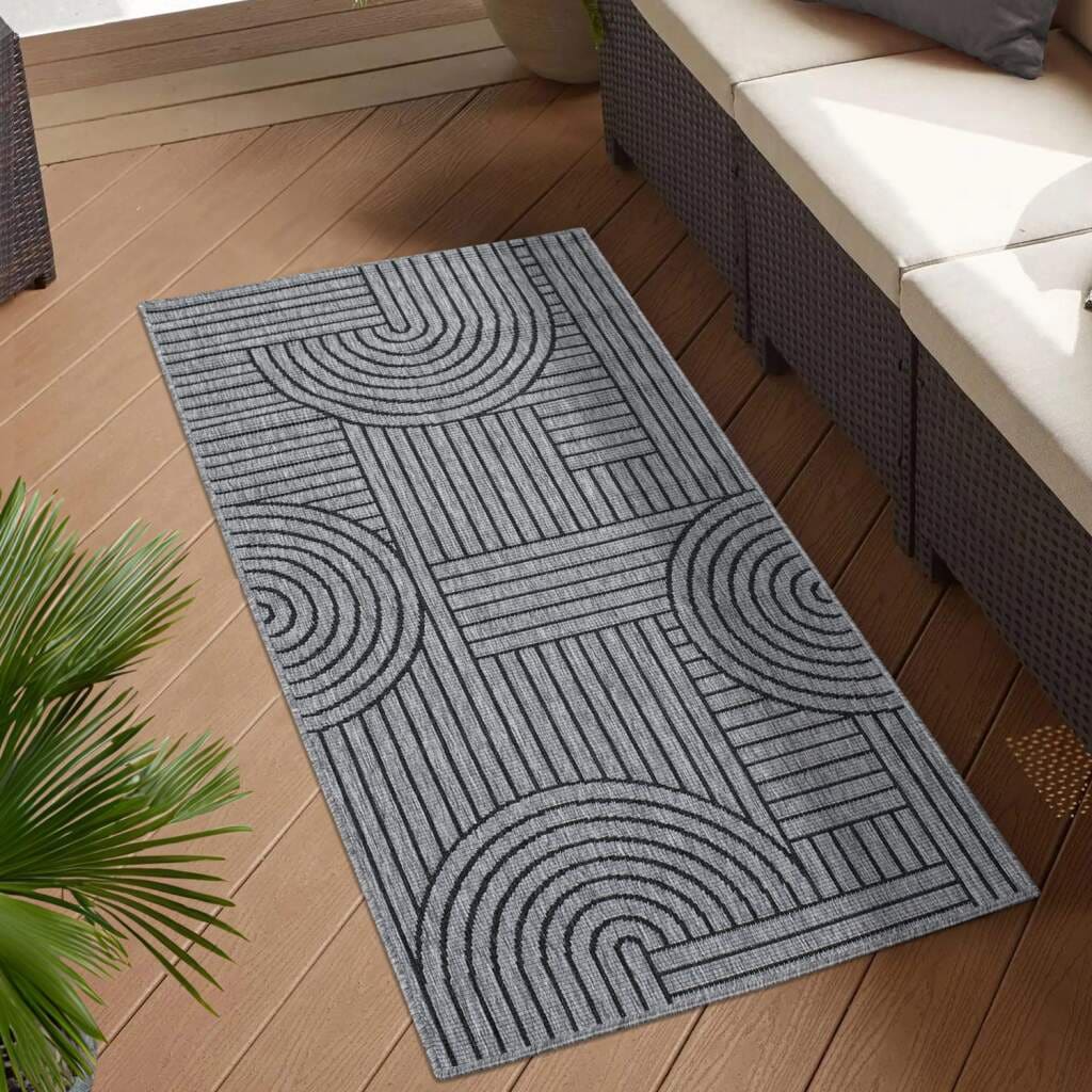 Carpet City Outdoorteppich "DUO RUG 5842" rechteckig 5 mm Höhe Wendeteppich günstig online kaufen