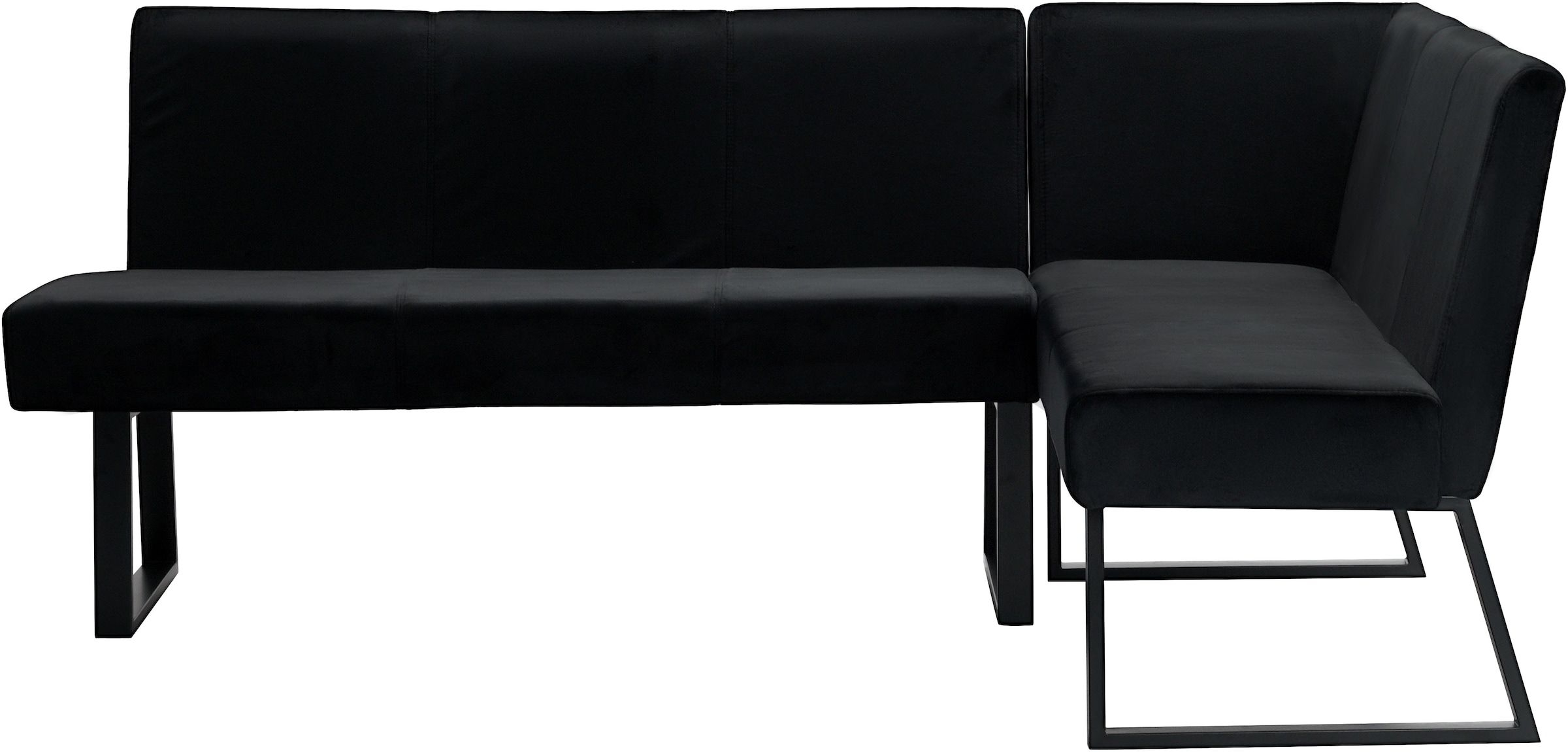 Home affaire Eckbank »Gladiole«, (Sitzbank, Esszimmerbank, Bank), mit Taschenfederkern, schwarzes Metallgestell, Breite 190 cm