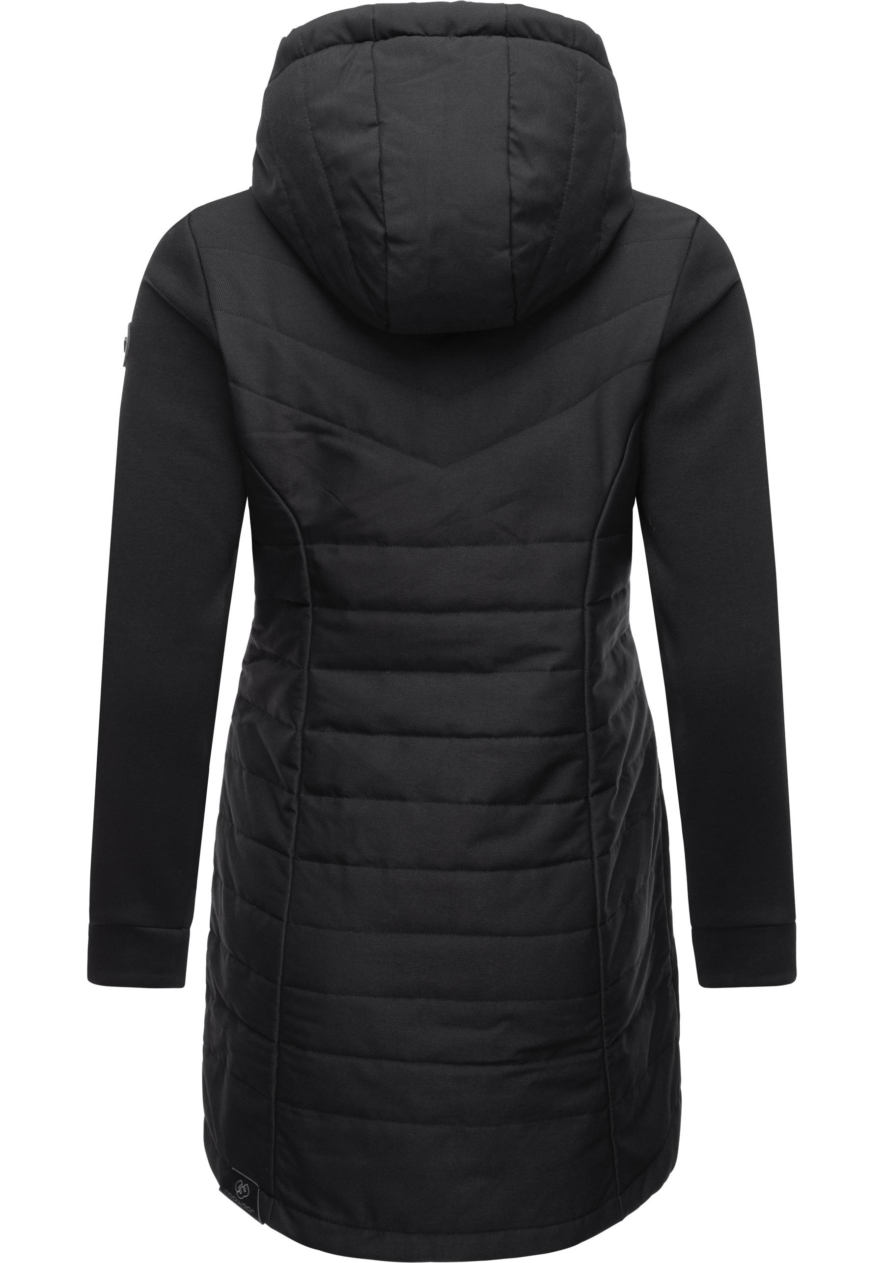 Ragwear Steppmantel »Lucinda Long«, Mantel aus modernem Materialmix mit Kapuze