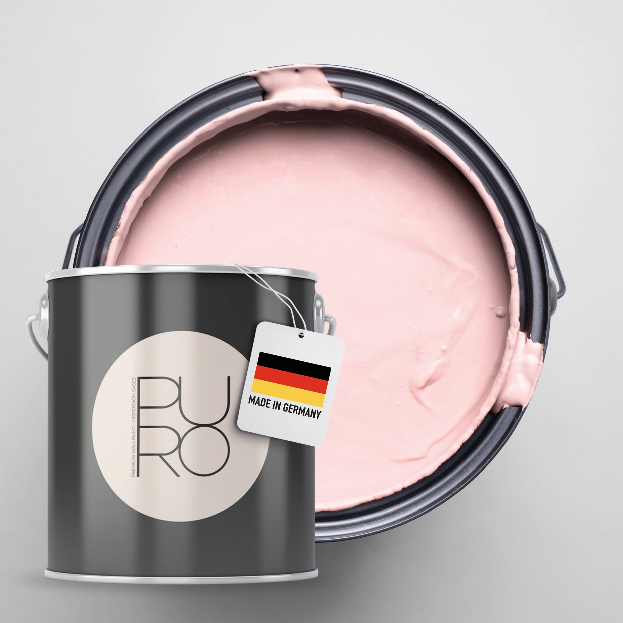 A.S. CRÉATION Wandfarbe "Premium Innenwandfarbe PURO Tuchmatt peachy pink", 1 l 1ml, rosa, Farben, ideal für Wohnzimmer, Schlafzimmer, Flur und
