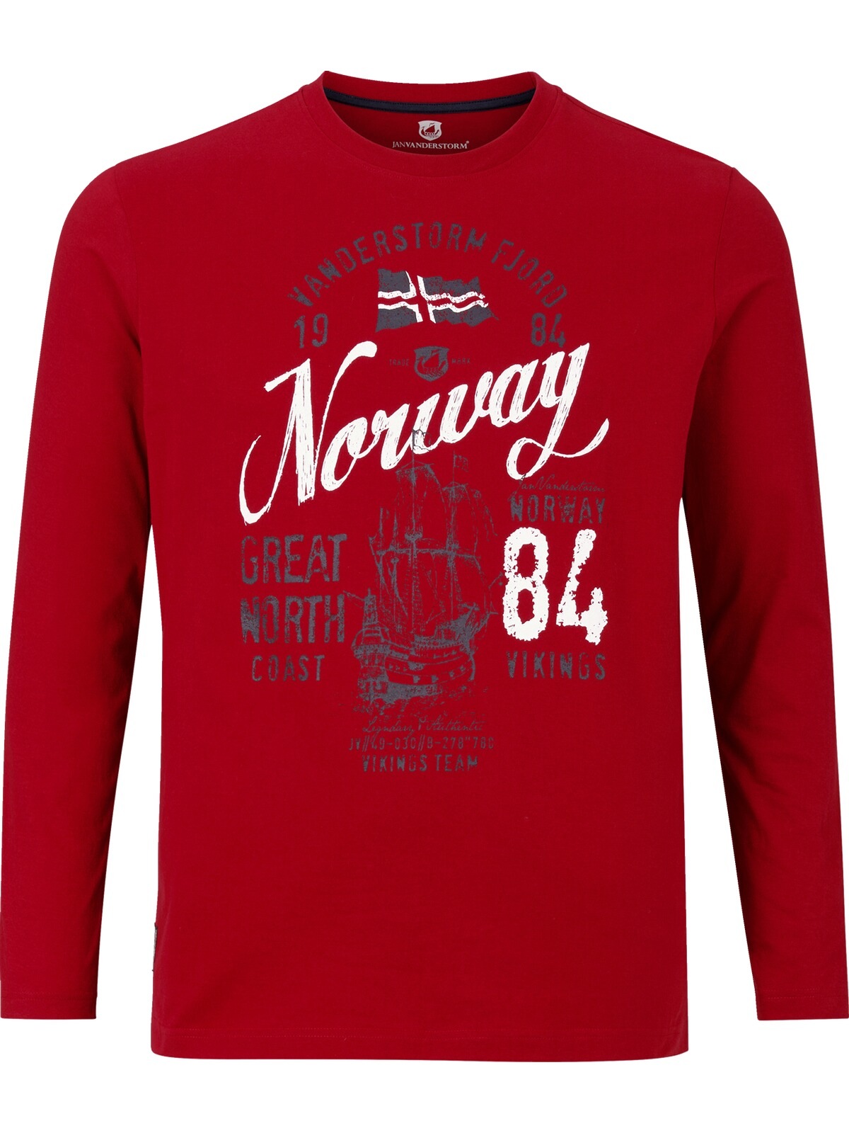 Jan Vanderstorm Rundhalsshirt "Langarmshirt NIELSON" 1 Stk. im bequemen Com günstig online kaufen