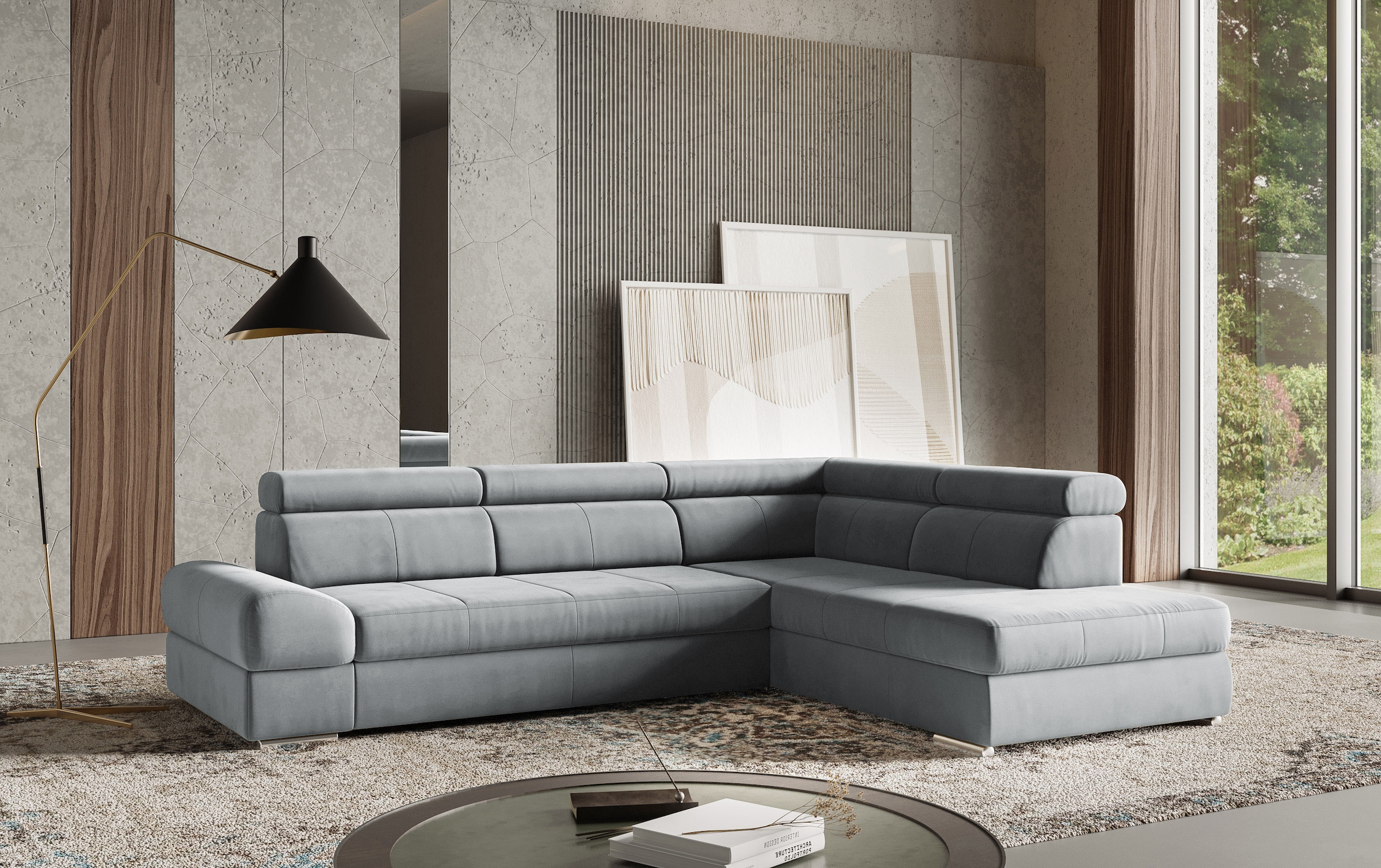 sit&more Ecksofa "Broadway L-Form" mit verstellbaren Kopfteilen, wahlweise mit Schlaffunktion
